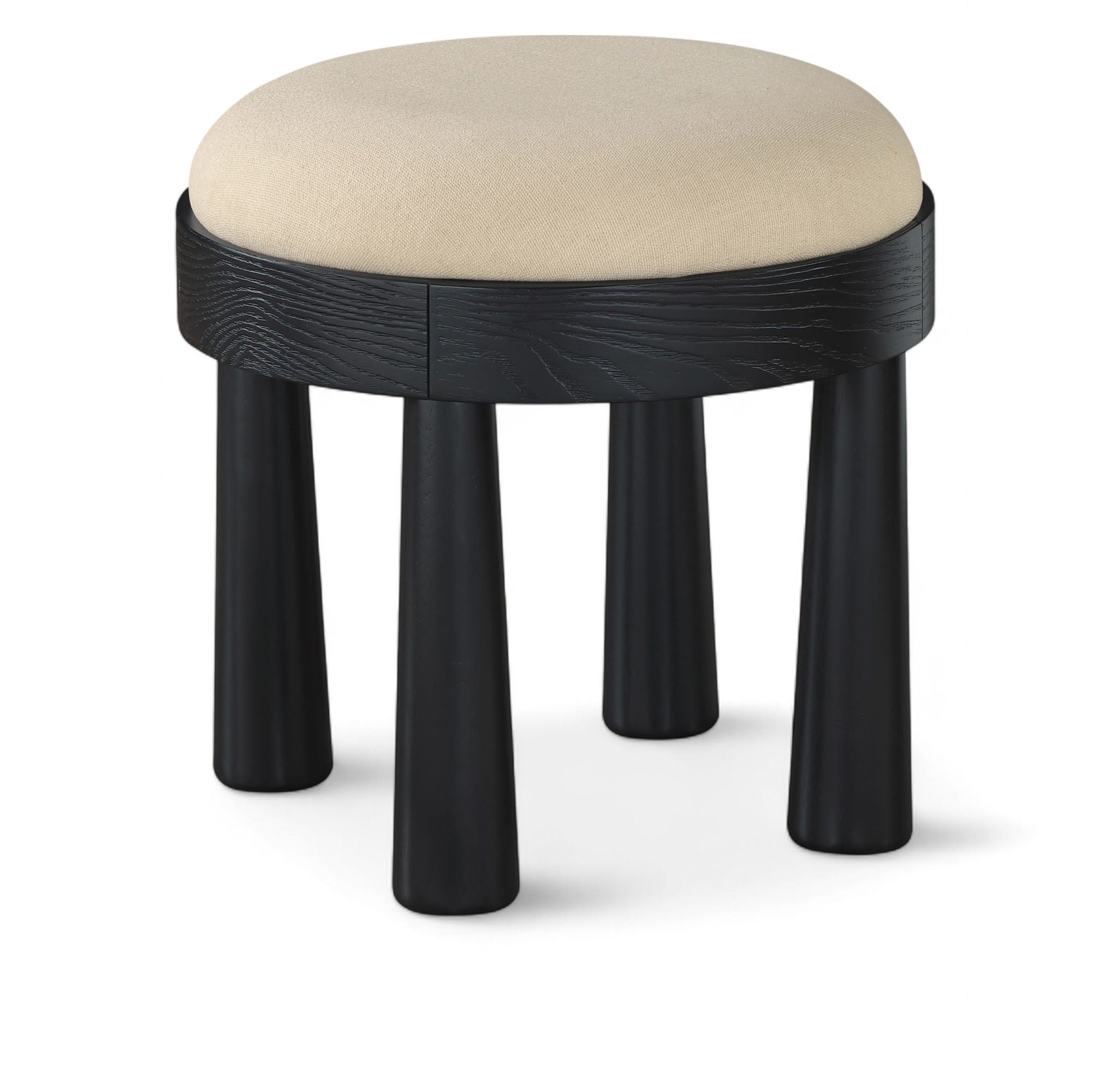 Larea - Linen Textured Fabric Ottoman - Black Base - Urban Living Furniture (Los Angeles, CA)