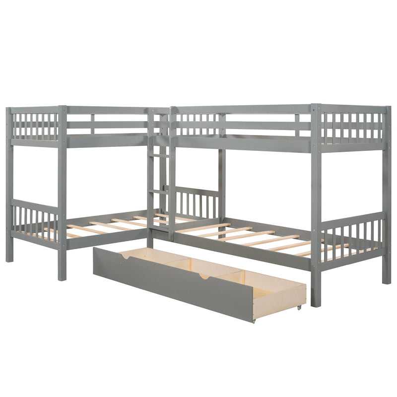L Shaped Bunk Bed With Drawers