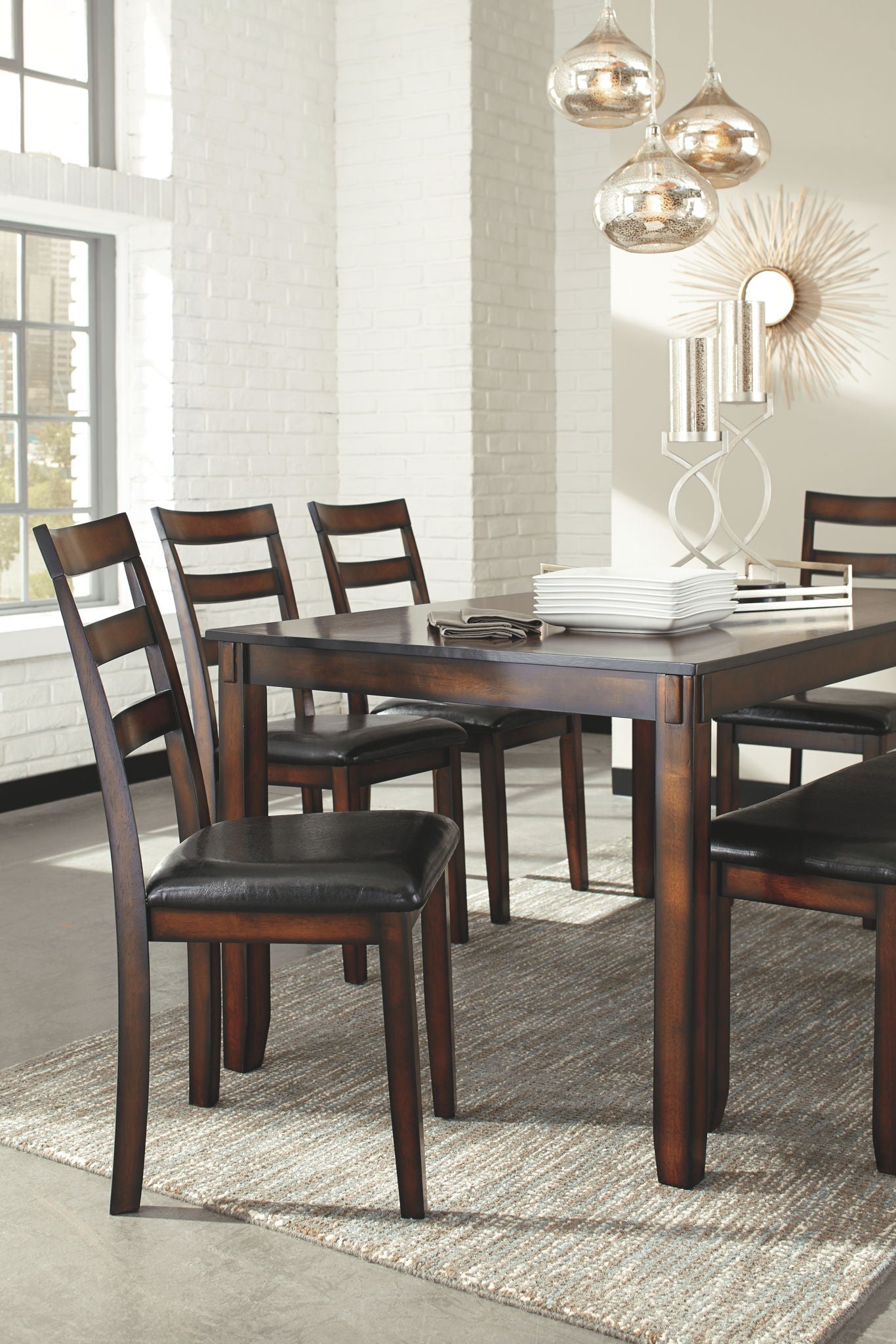 Coviar - Dining Room Table Set (Set of 6) - Brown - Urban Living Furniture (Los Angeles, CA)