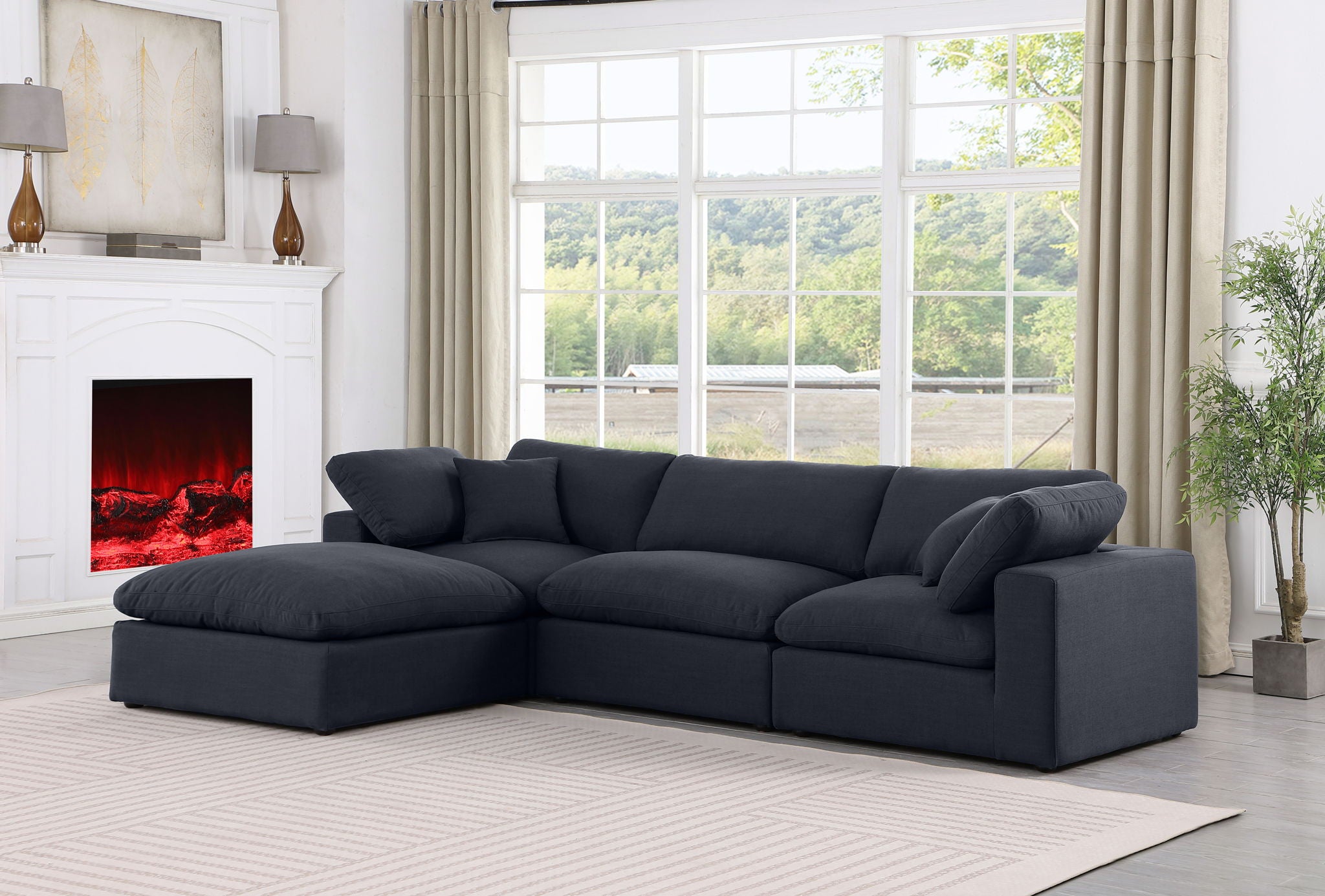 Comfy - 4 Piece Linen Fabric Modular Sectional With Chaise - Urban Living Furniture (Los Angeles, CA)