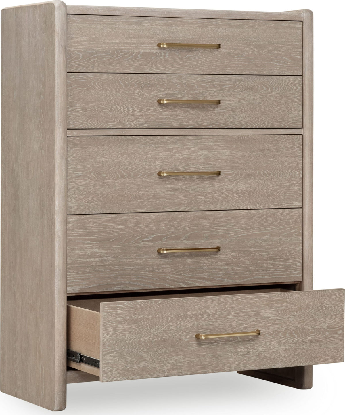 Gardenia - Five Drawer Oak Wood Chest - Chai