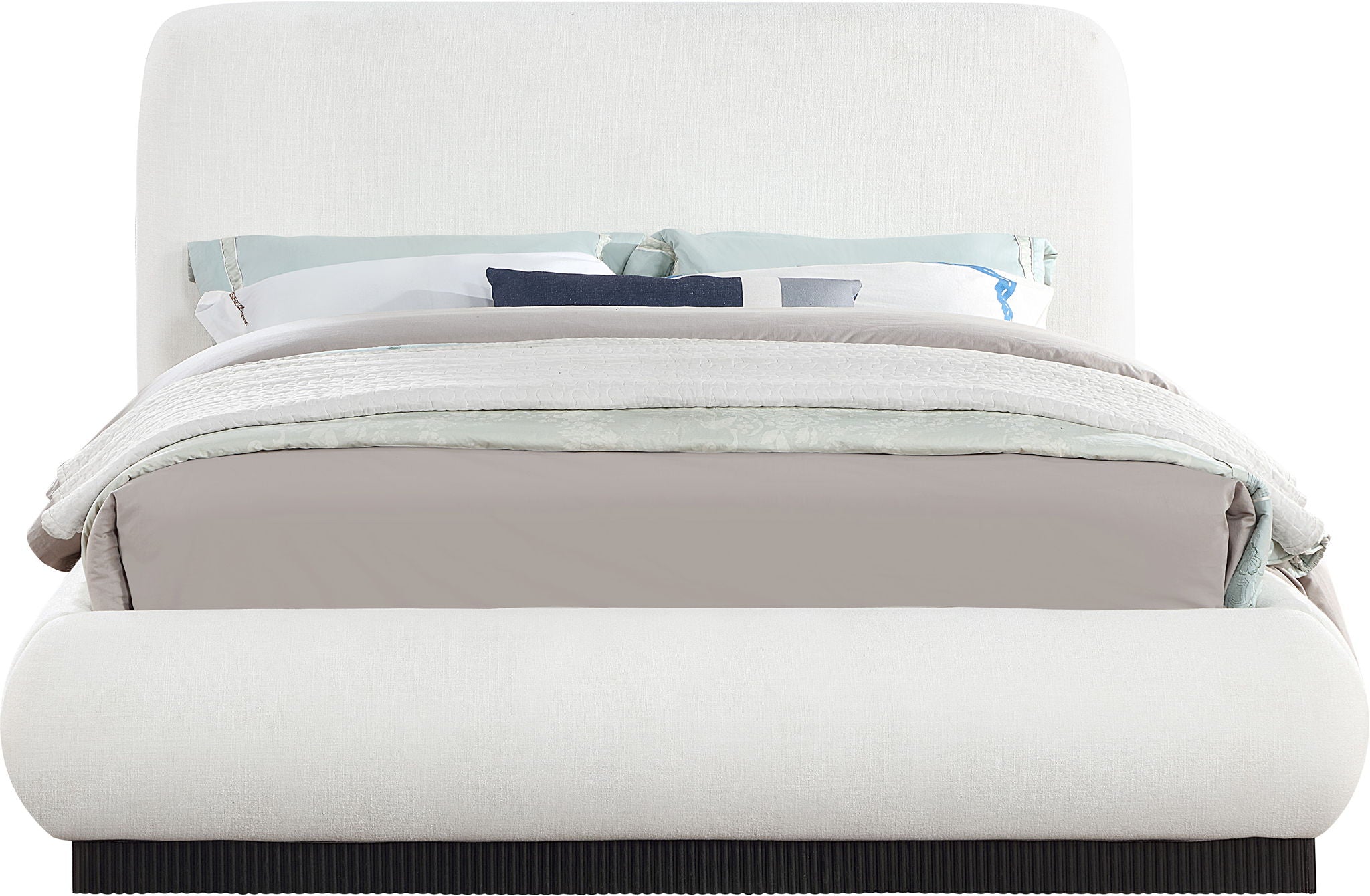 Rigby - Linen Bed With Black Base - Urban Living Furniture (Los Angeles, CA)