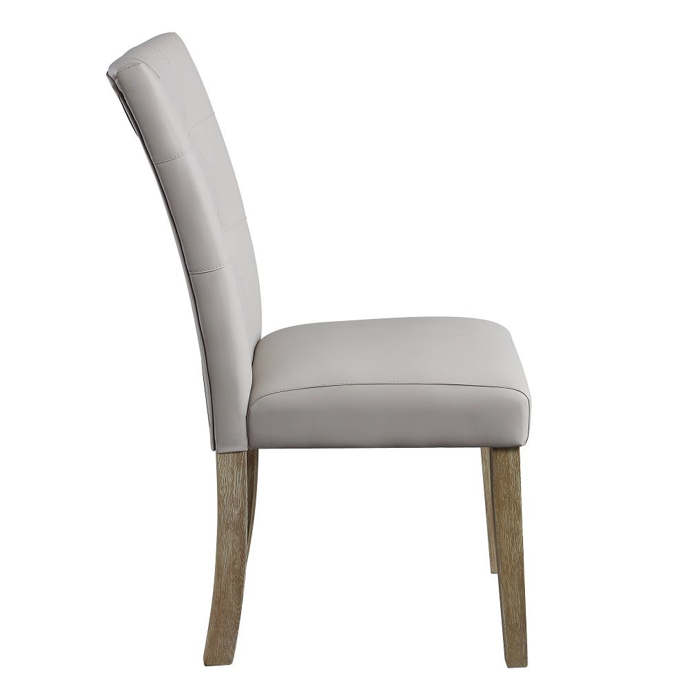 Charnell - Side Chair (Set of 2) - Gray Synthetic Leather & Oak - Urban Living Furniture (Los Angeles, CA)