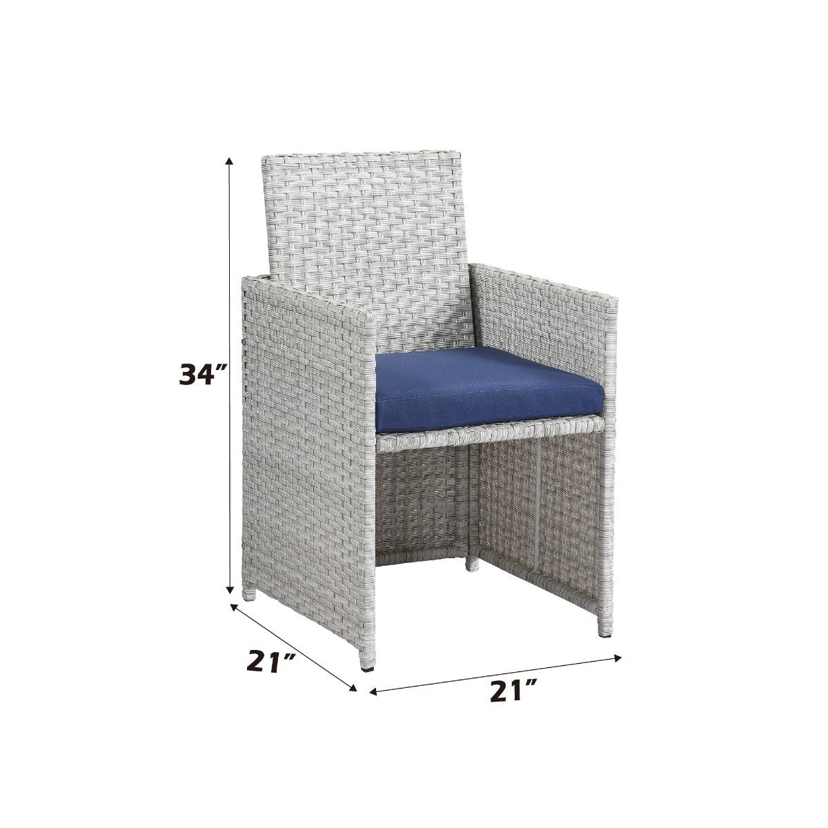 Paitalyi - 9 Piece Bistro Set - Blue Fabric & Wicker - Urban Living Furniture (Los Angeles, CA)