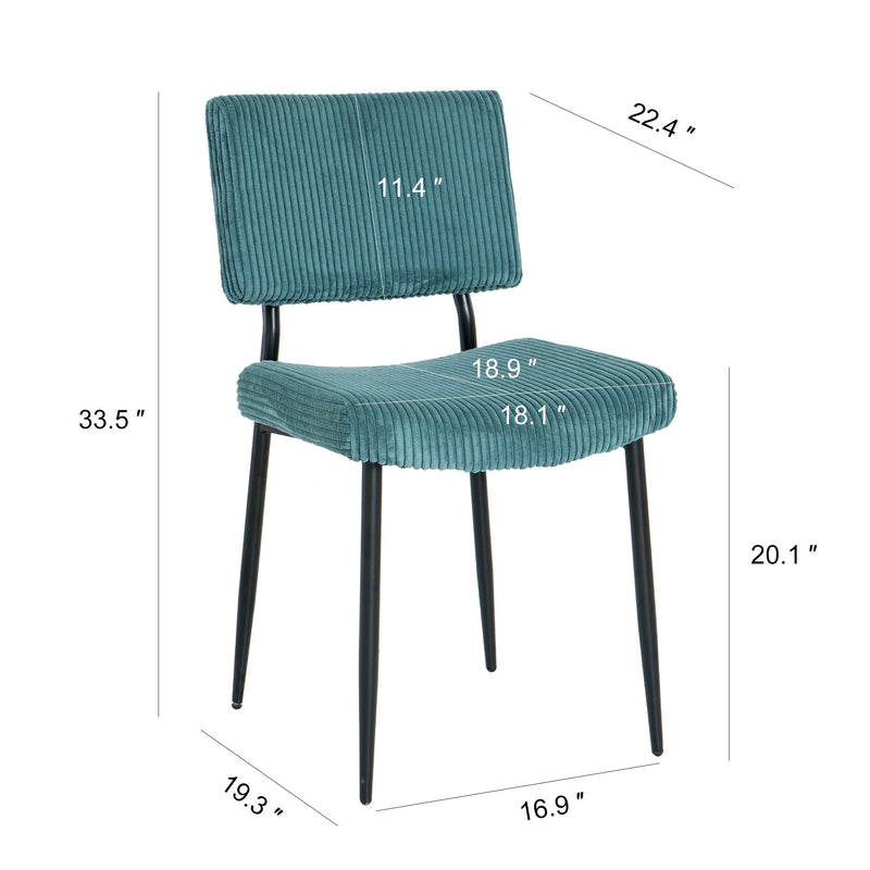 Modern Upholstered Dining Chair With Metal Legs