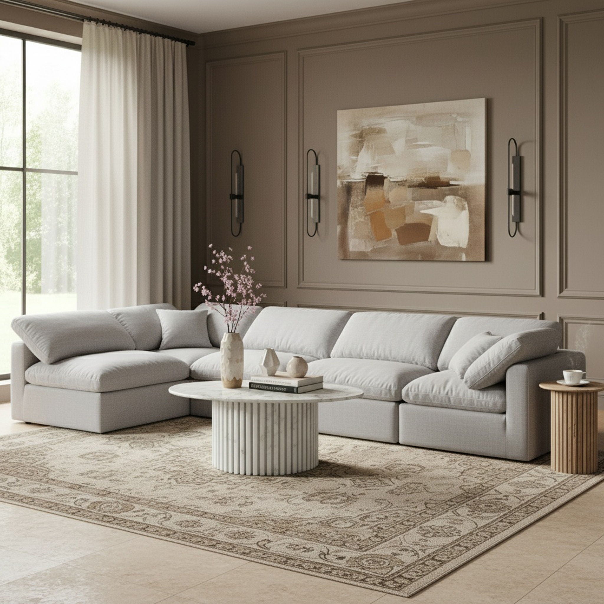 Indulge - Linen 5 Piece Modular Sectional - Urban Living Furniture (Los Angeles, CA)