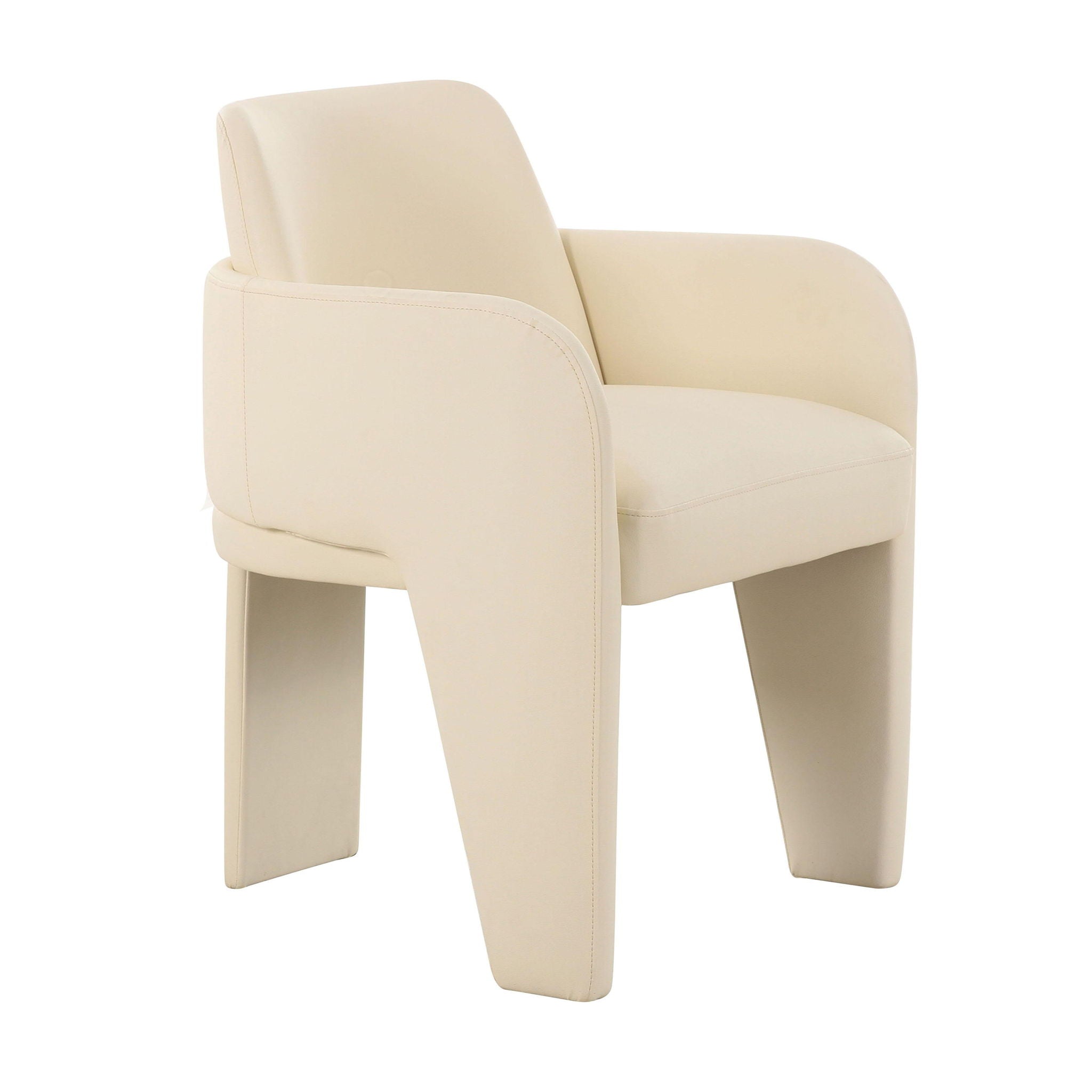 Leo - Vegan Leather Dining Chair - Cream - Urban Living Furniture (Los Angeles, CA)
