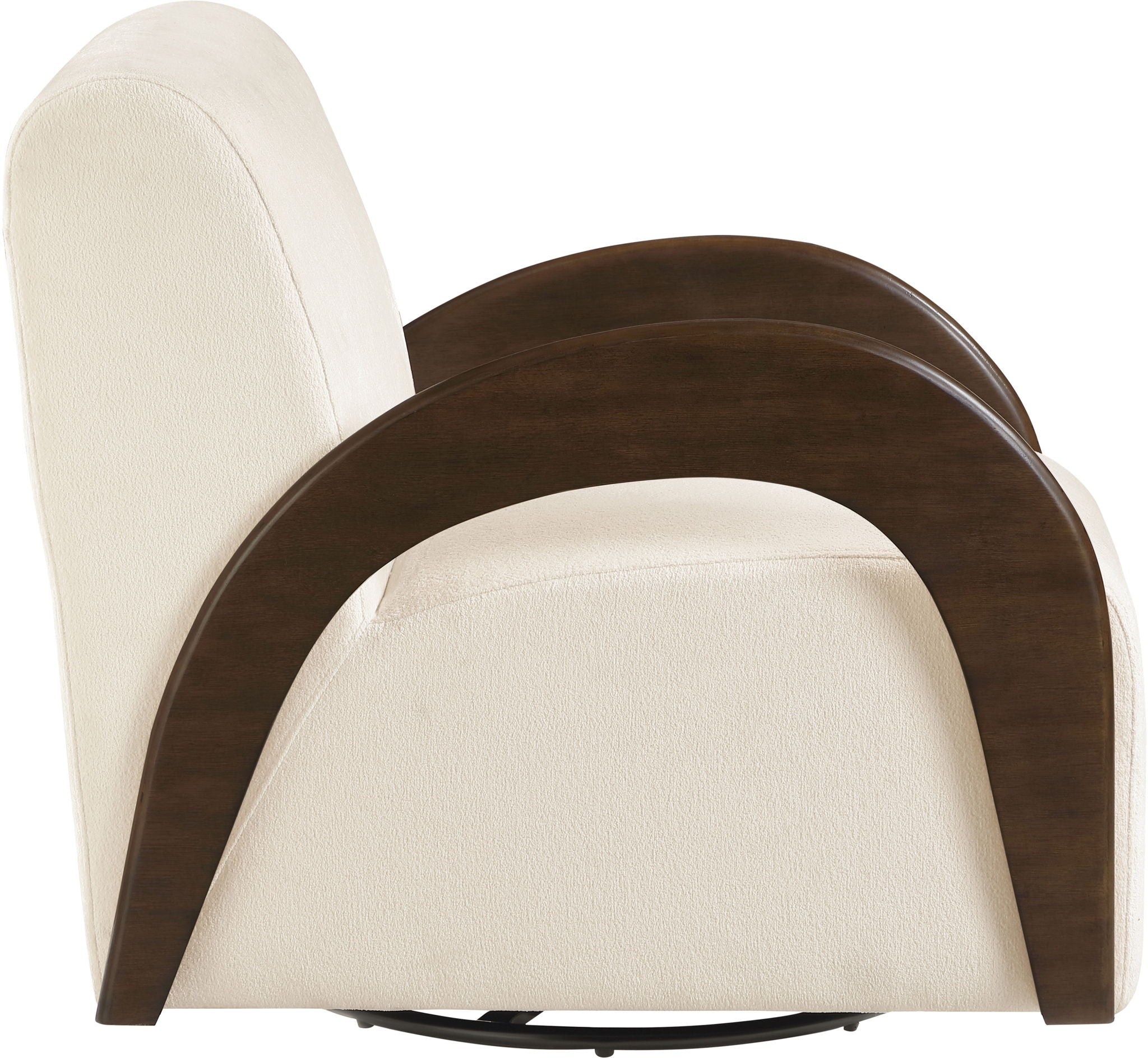 Neria - Chenille Fabric Upholstered Swivel Accent Chair - Painted Brown Base - Urban Living Furniture (Los Angeles, CA)