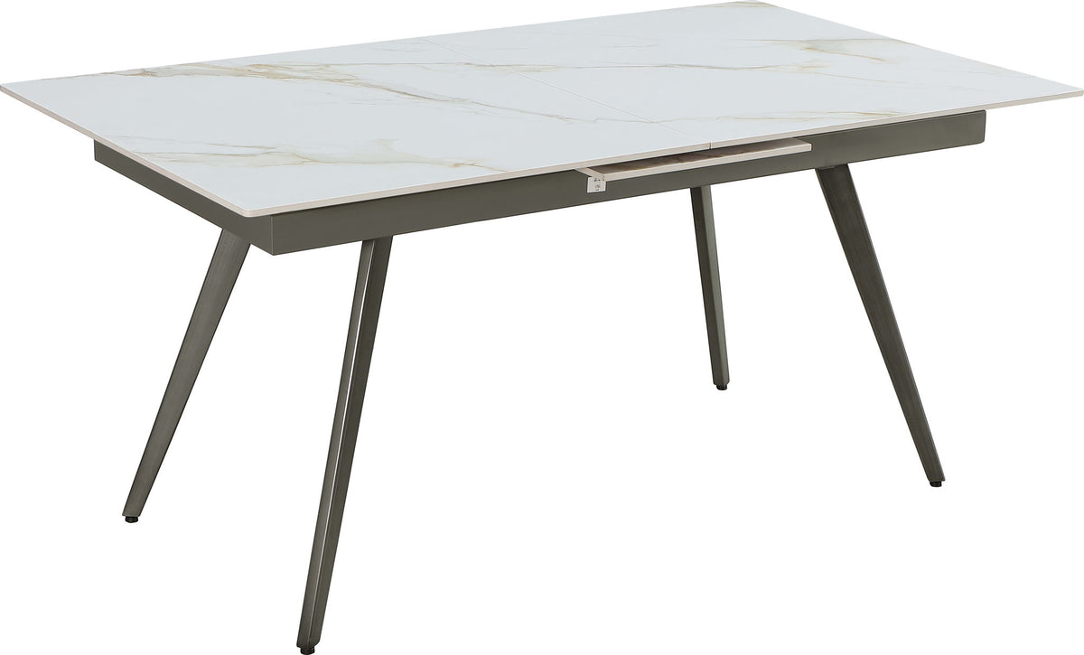 Lucia - Extendable Stone Top Metal Leg Dining Table