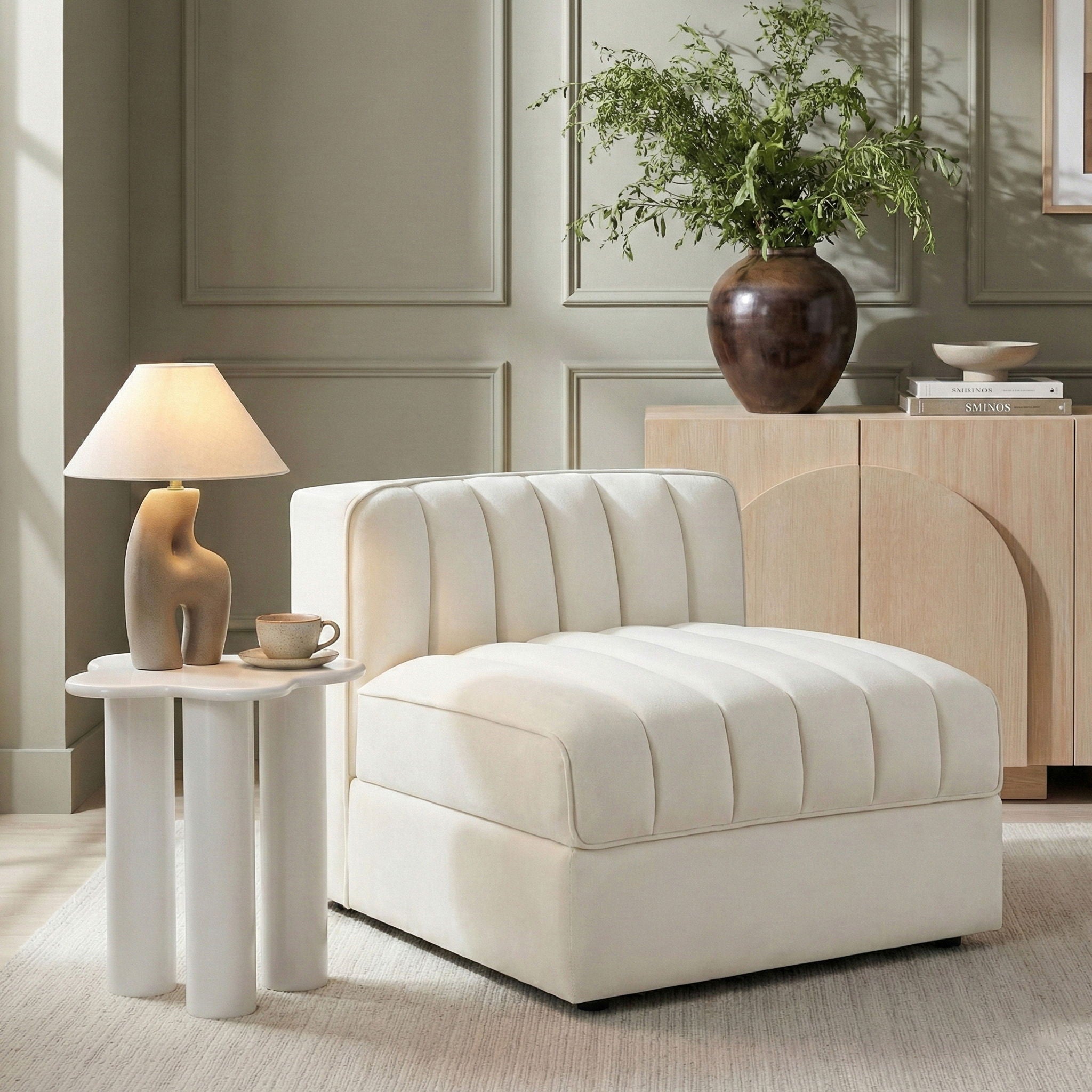 Rummi - Velvet Performance Fabric Upholstered Modular Armless Chair - Urban Living Furniture (Los Angeles, CA)