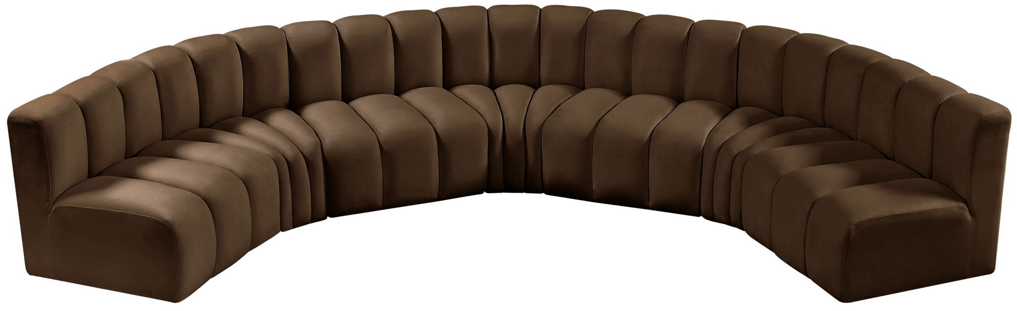 Arc - Velvet 7 Piece U-Shaped Modular Sofa