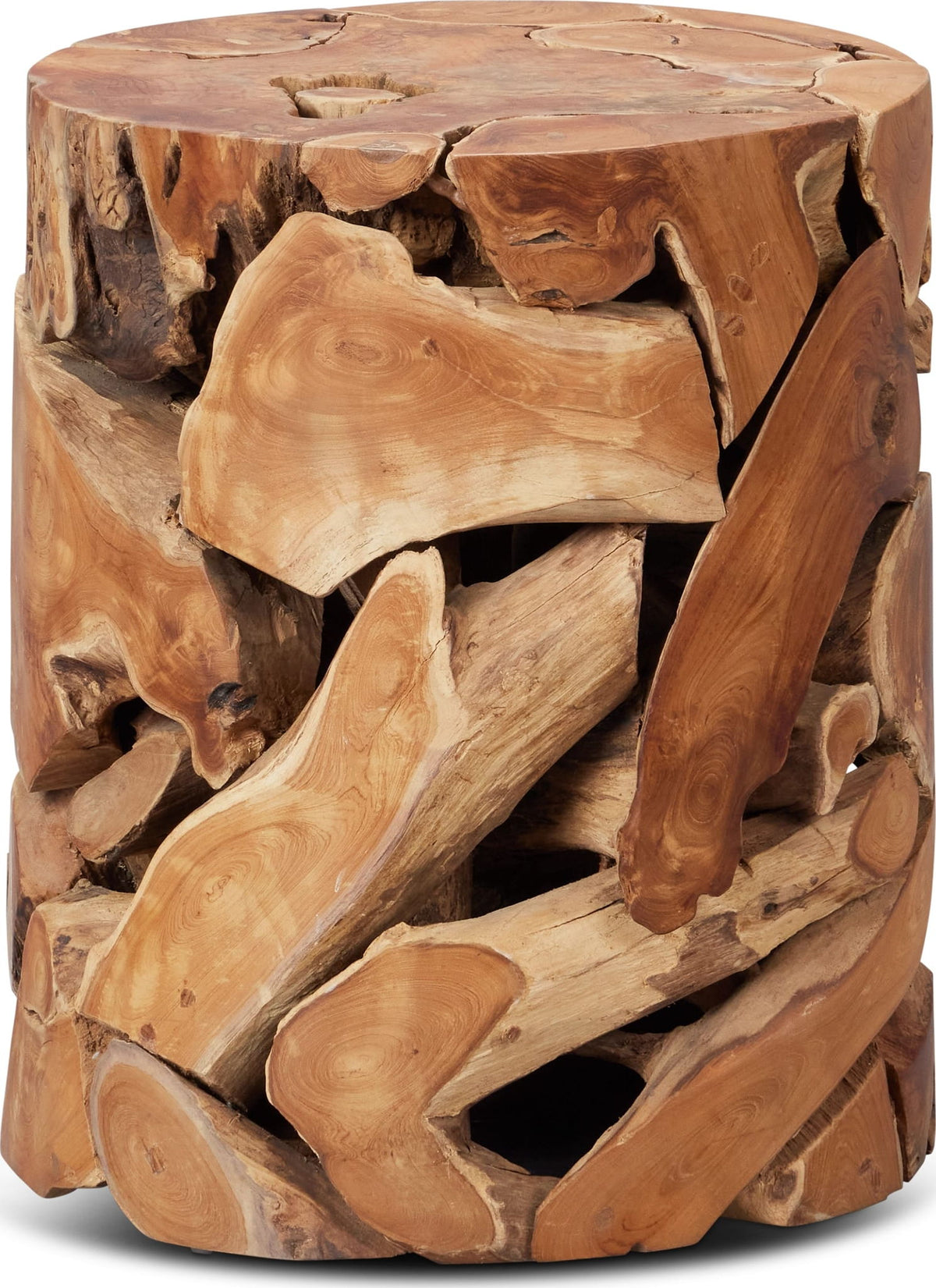 One - Teak Slice Round End Table