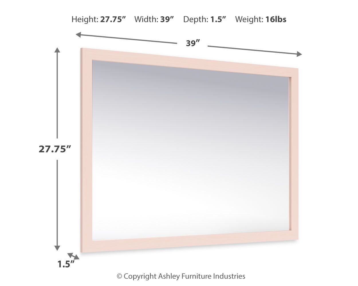 Wistenpine - Blush - Bedroom Mirror - Urban Living Furniture (Los Angeles, CA)