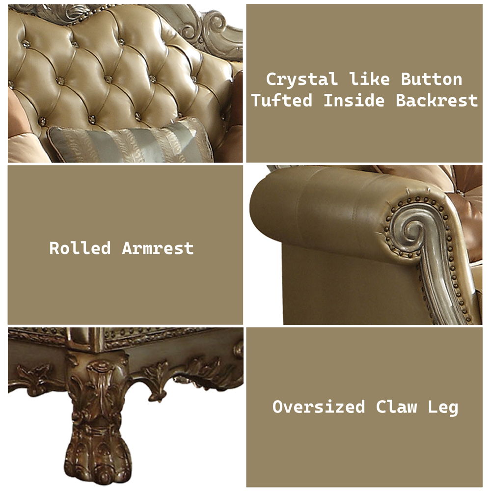 Dresden - Loveseat - Bone PU & Gold Patina - Urban Living Furniture (Los Angeles, CA)