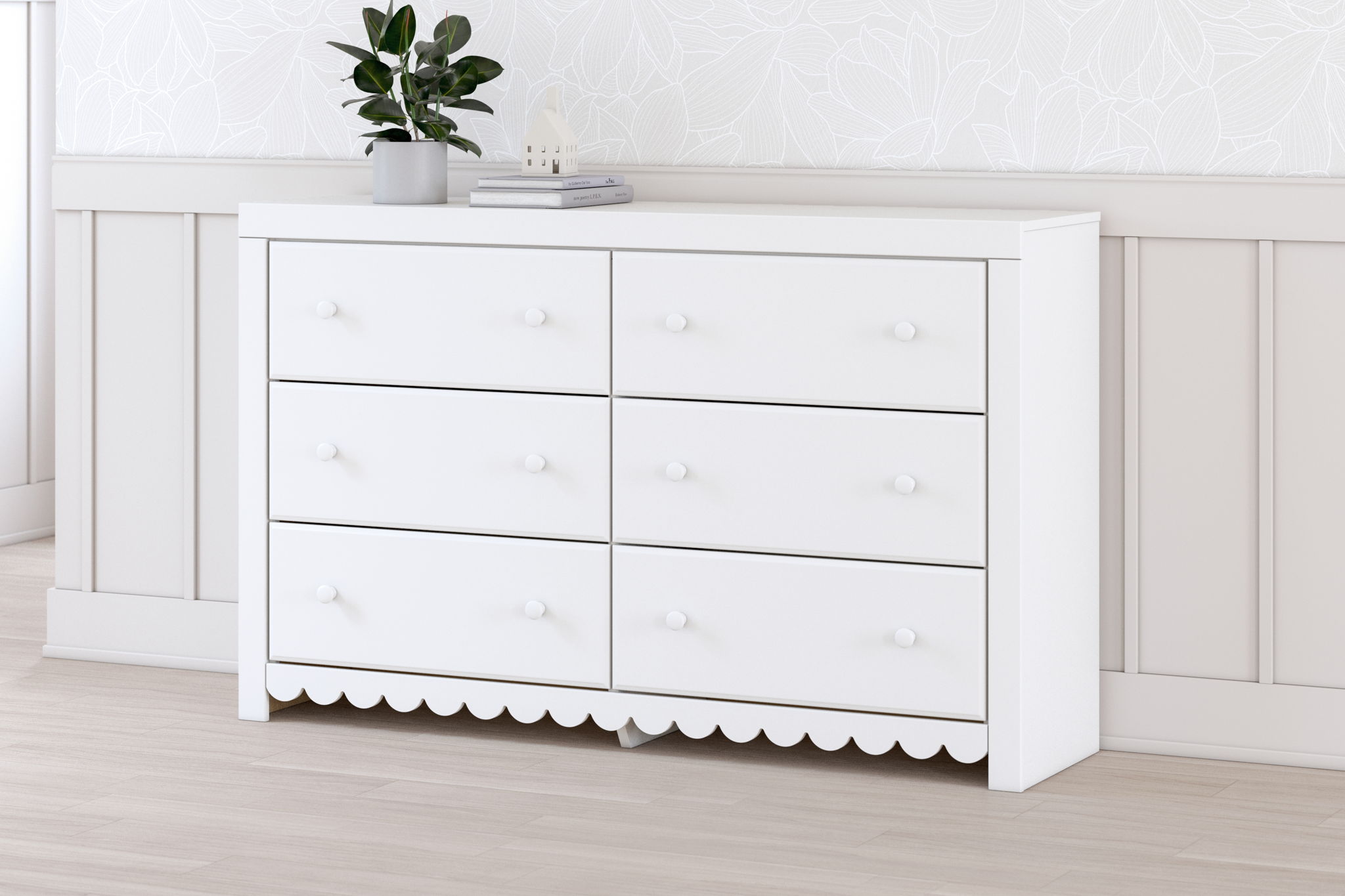 Mollviney - White - Six Drawer Dresser - Urban Living Furniture (Los Angeles, CA)