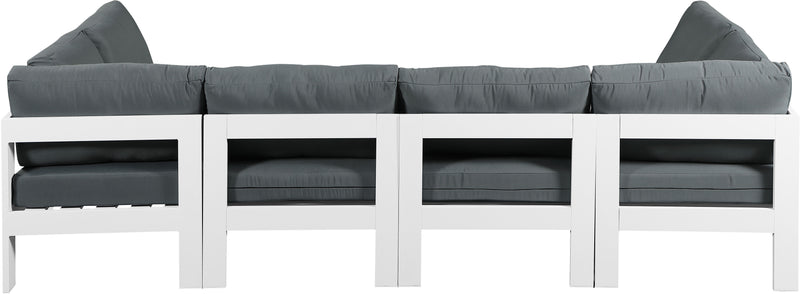 Nizuc - Outdoor Patio 6 Piece Modular Sectional With White Frame