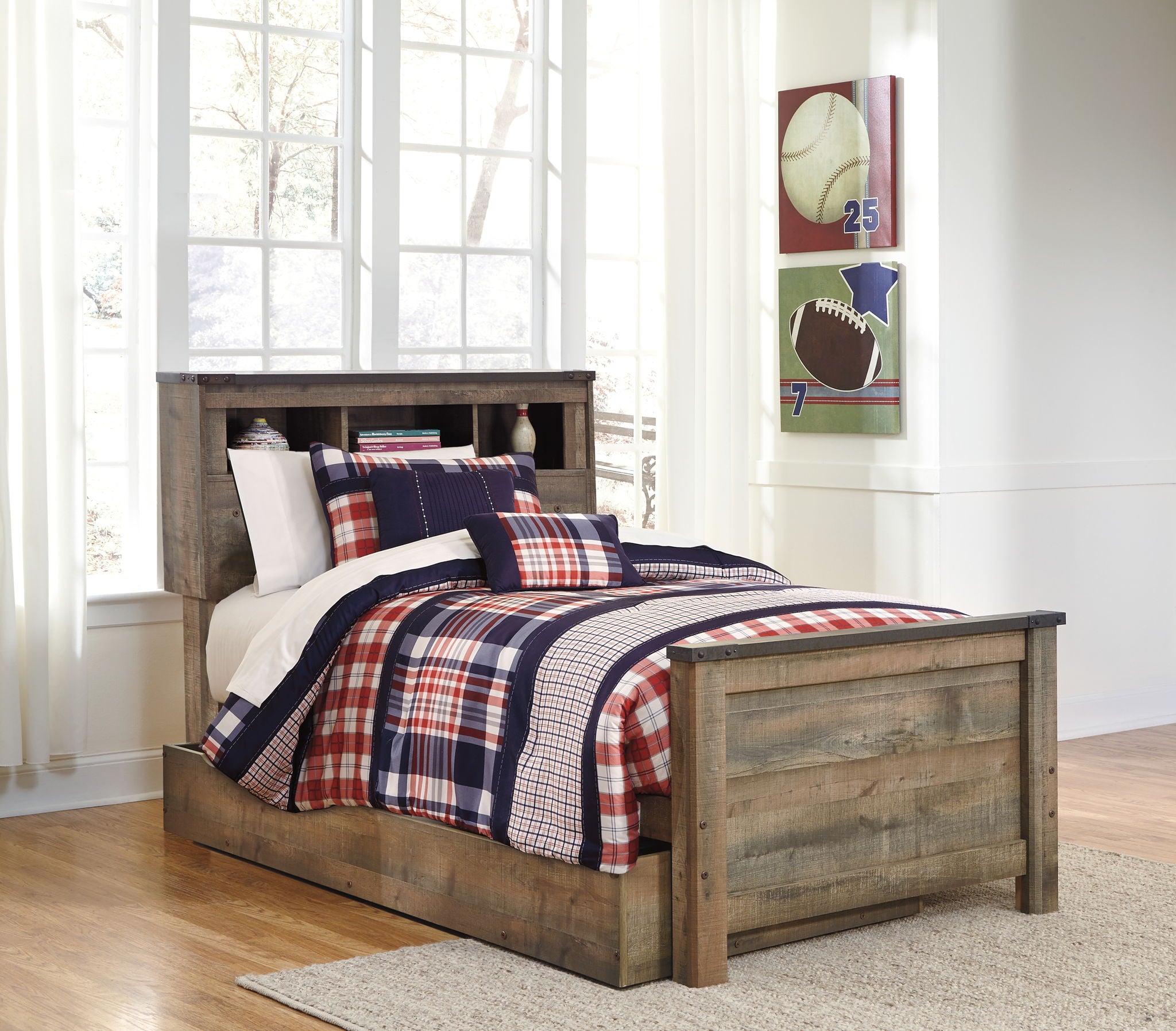 Trinell - Brown - Twin Bookcase Bed With 1 Large Storage Drawer - Urban Living Furniture (Los Angeles, CA)