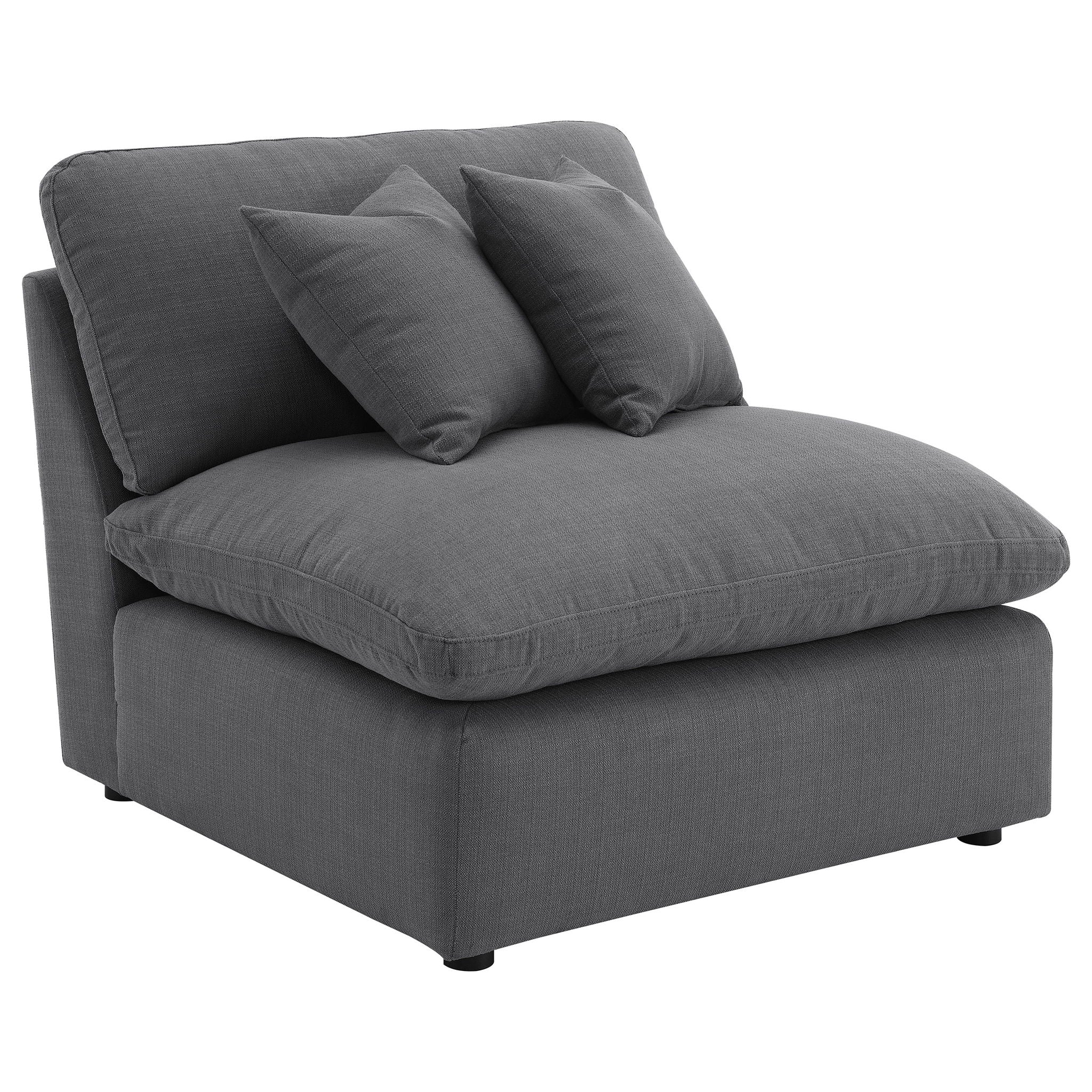 Hobson - Upholstered Armless Chair - Charcoal