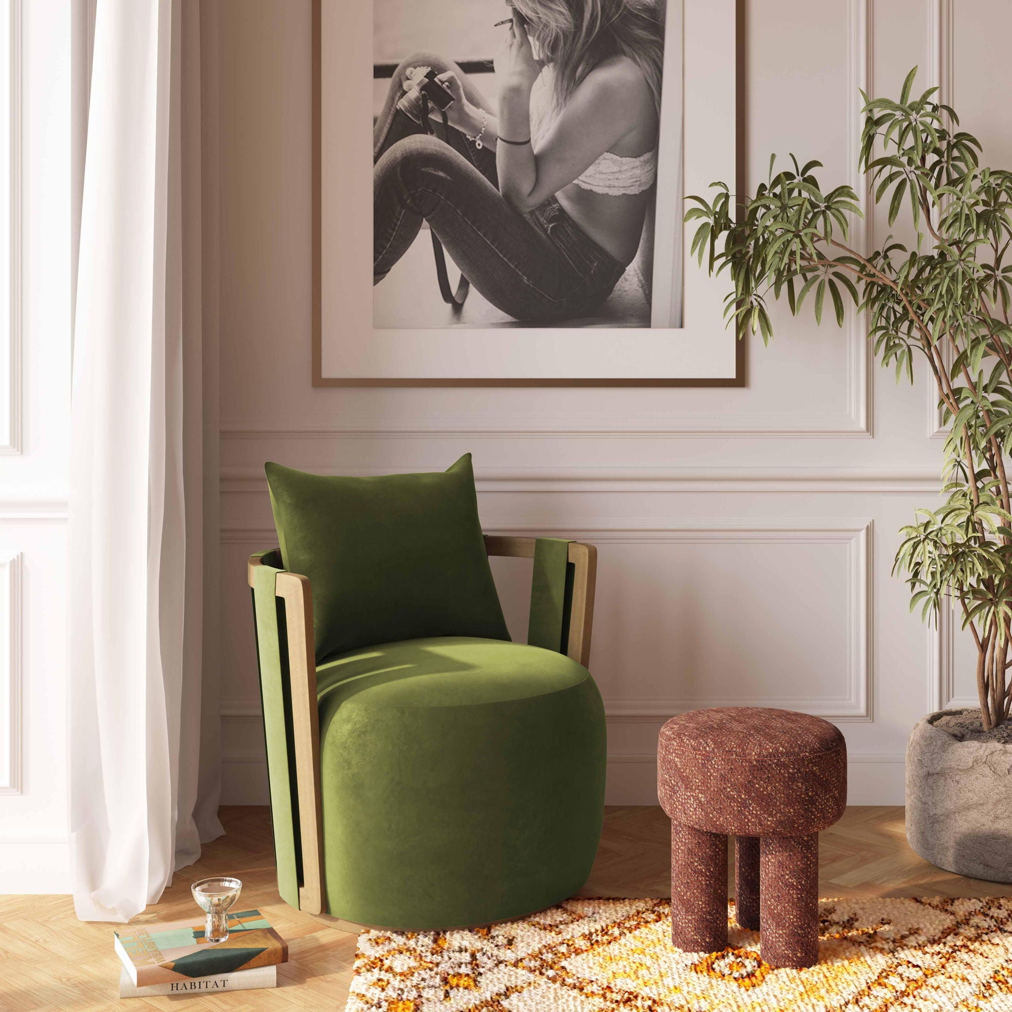 Paolo - Textured Weave Swivel Chair - Urban Living Furniture (Los Angeles, CA)