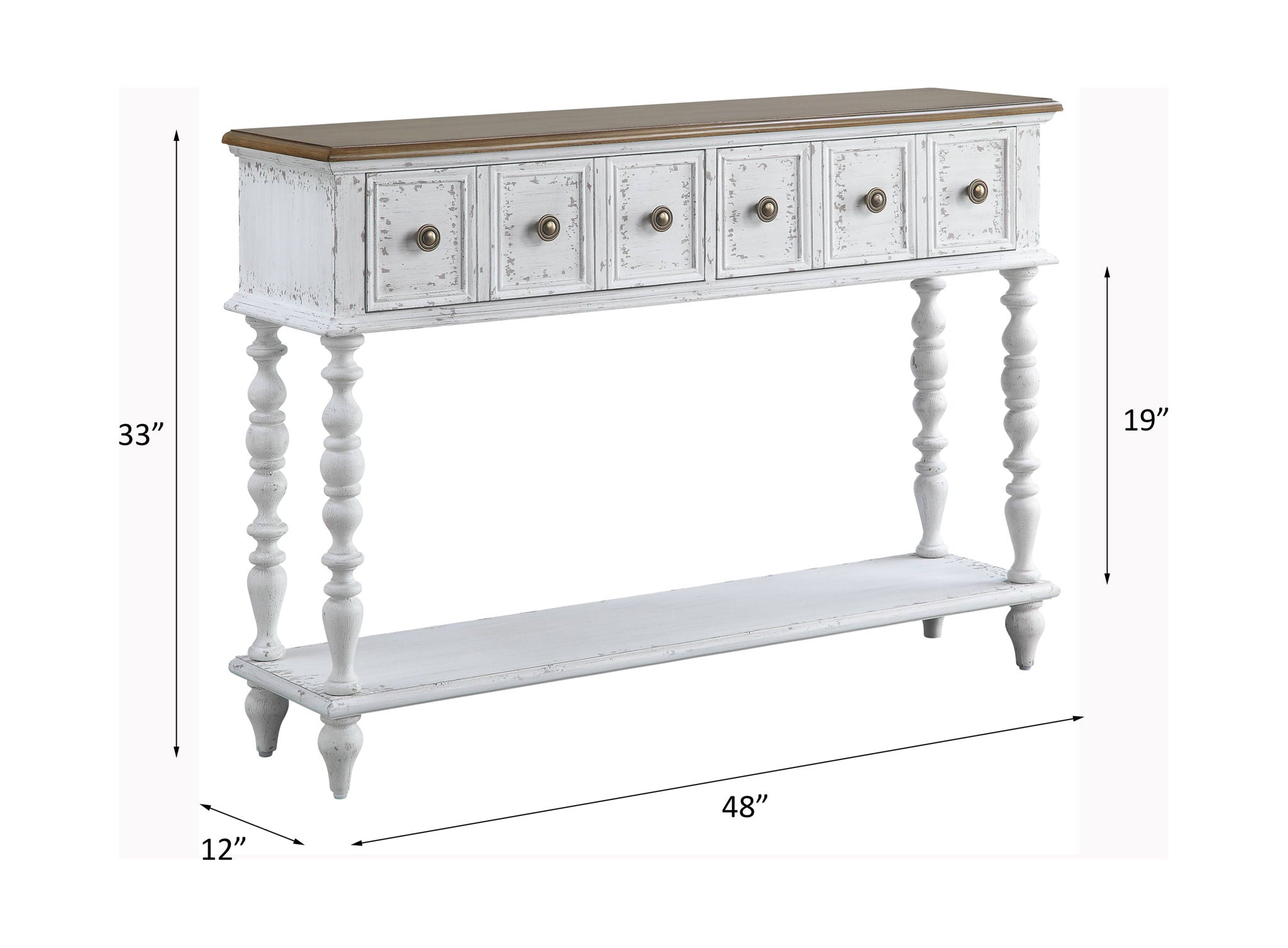 Bence - Console Table - Dark Charcoal & Antique White - Urban Living Furniture (Los Angeles, CA)
