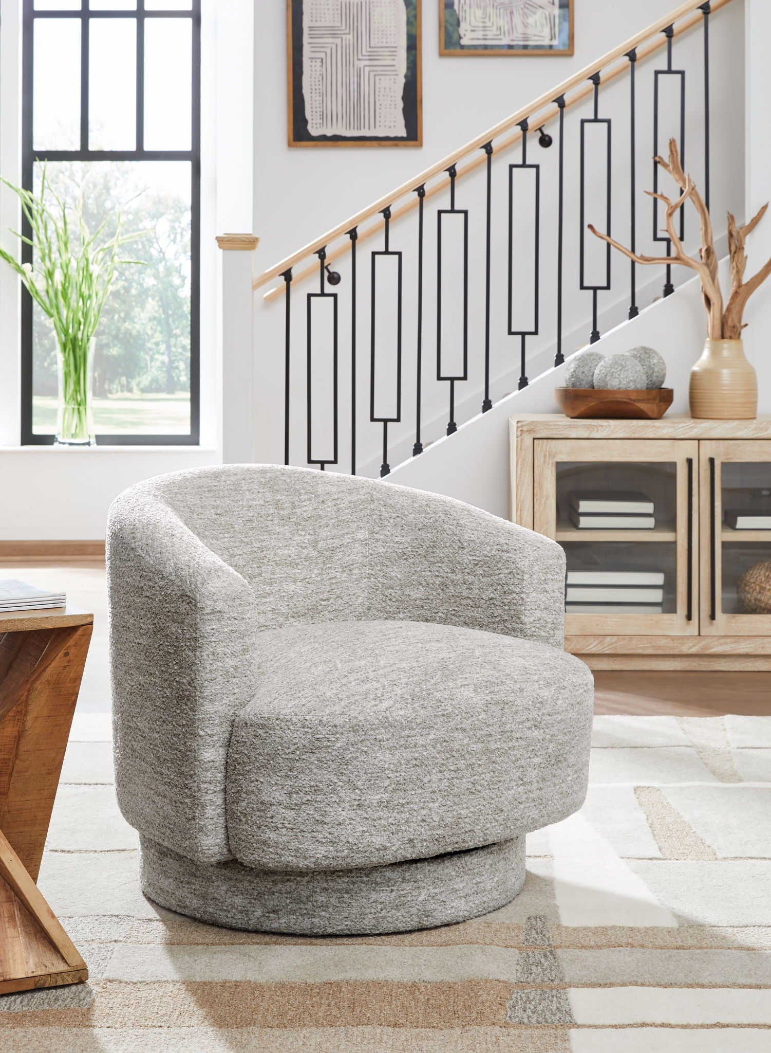 Wardsor - Stone - Swivel Chair - Urban Living Furniture (Los Angeles, CA)