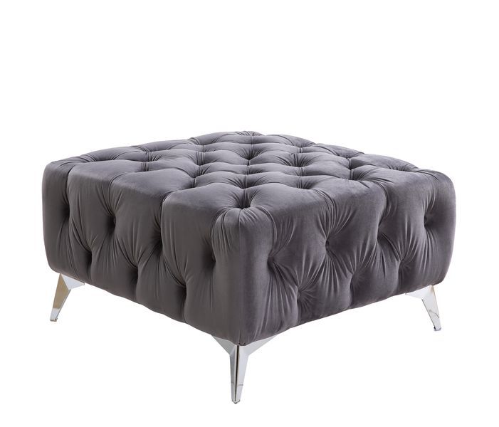 Wugtyx - Ottoman - Dark Grayvelvet - Urban Living Furniture (Los Angeles, CA)