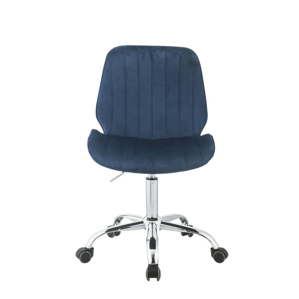 Muata - Office Chair - Twilight Blue Velvet & Chrome - Urban Living Furniture (Los Angeles, CA)