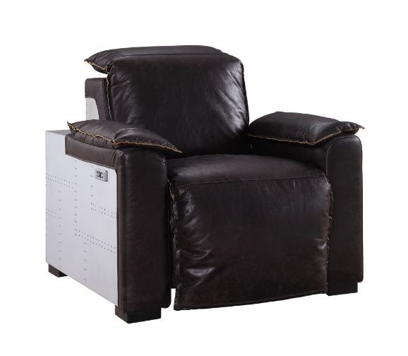 Nernoss - Recliner - Dark Grain Brown Leather & Aluminum - Urban Living Furniture (Los Angeles, CA)