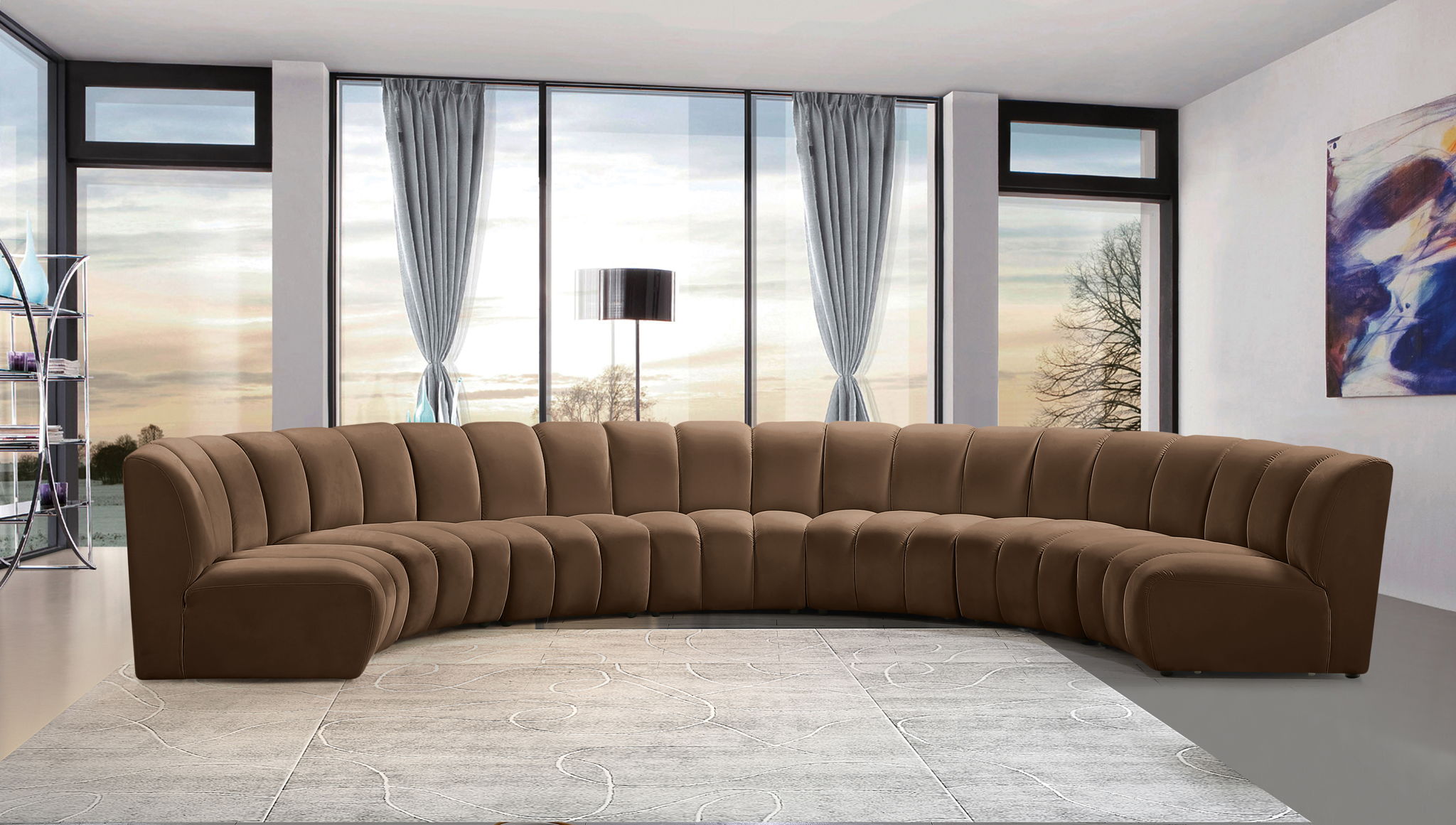 Infinity - 7 Piece Modular Sectional - Brown