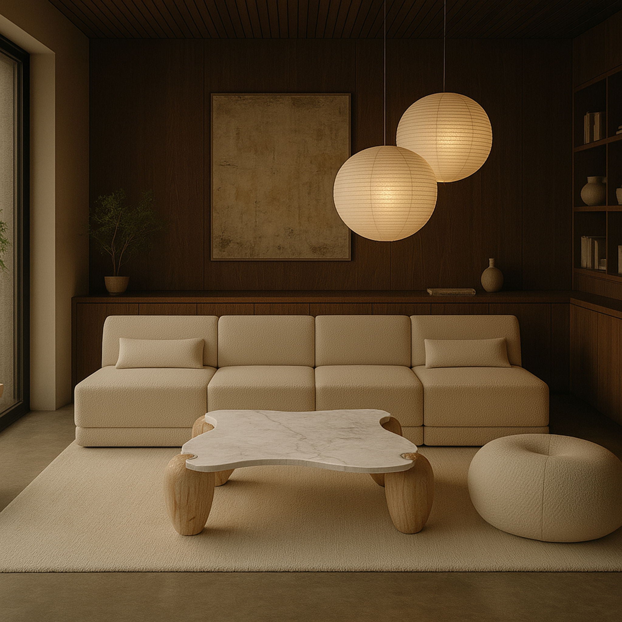 Liona - Marble And Acacia Wood Coffee Table - Urban Living Furniture (Los Angeles, CA)