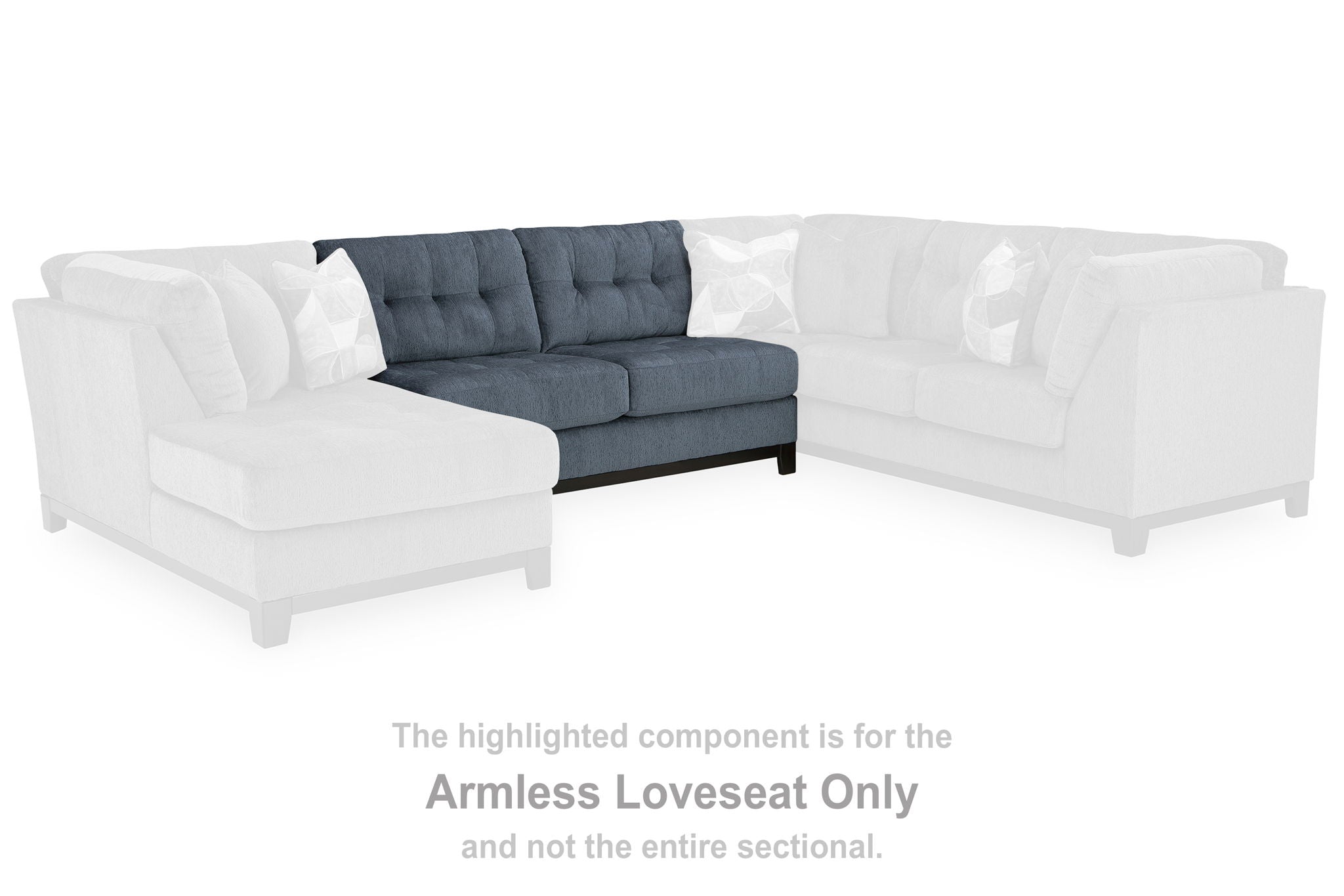 Maxon Place - Navy - Armless Loveseat - Urban Living Furniture (Los Angeles, CA)
