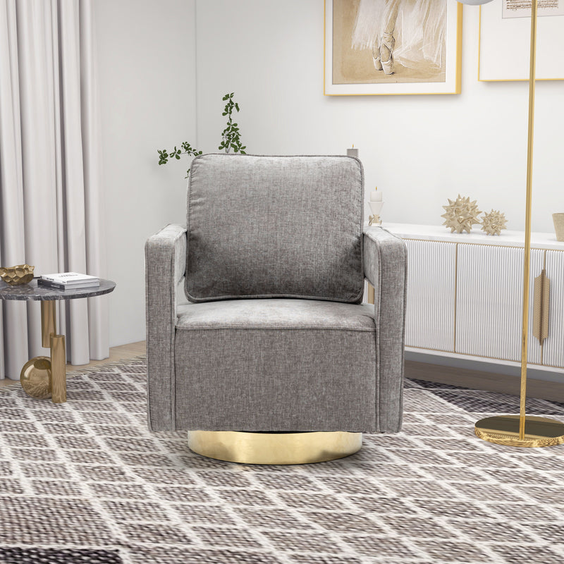 Swivel Accent Open Back Chair Modern Comfy Sofa Chair With Base