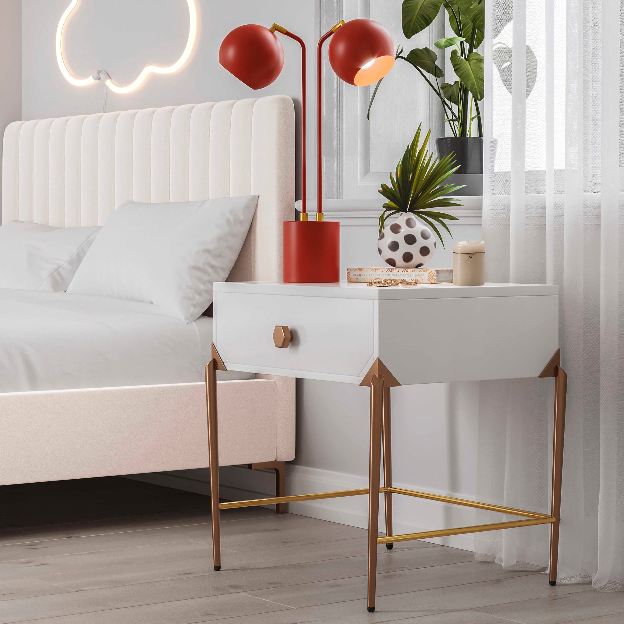 Hubli - Table Lamp - Red - Urban Living Furniture (Los Angeles, CA)