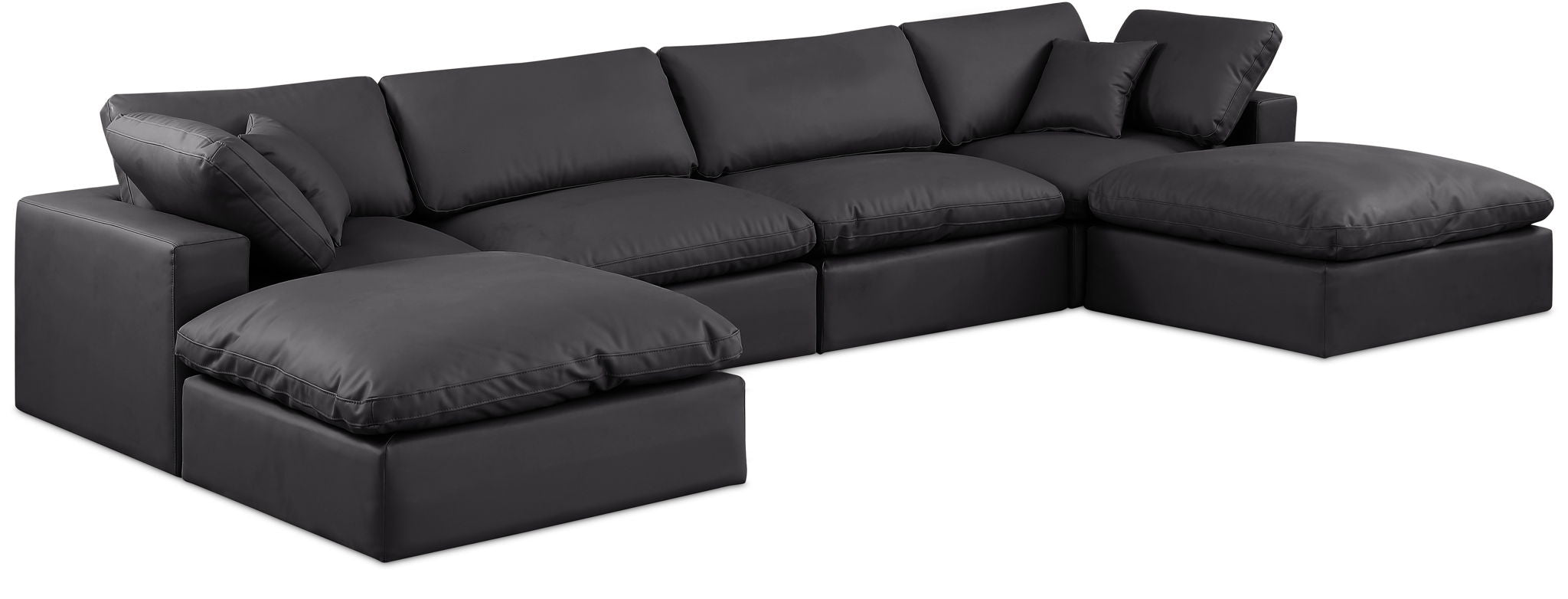Comfy - 6 Piece Faux Leather Modular Double Chaise Sectional - Urban Living Furniture (Los Angeles, CA)