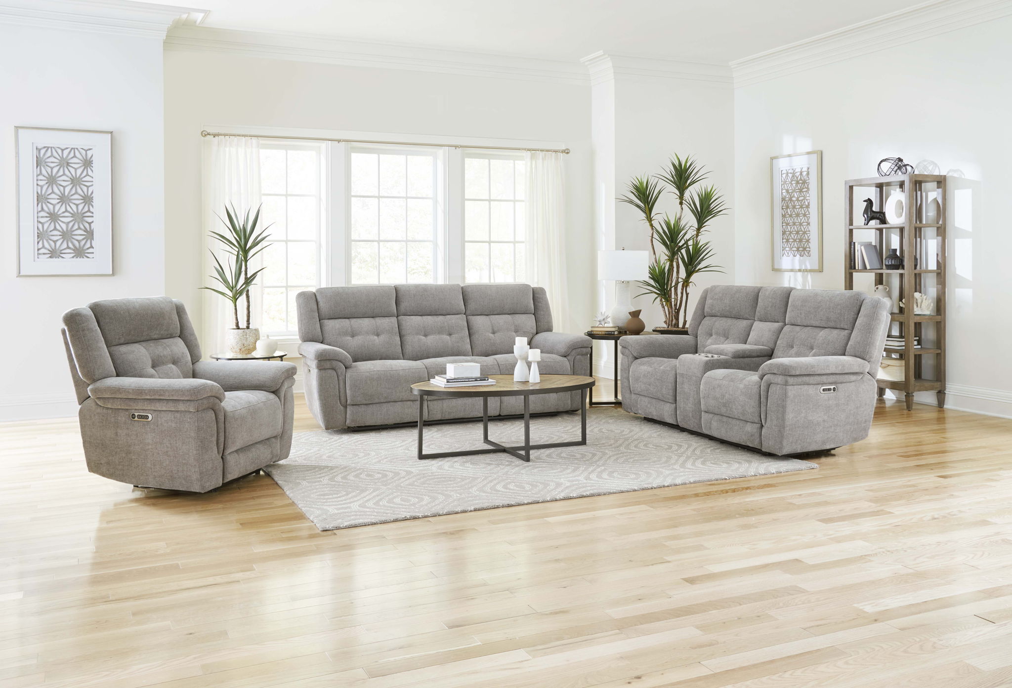 Richland - Power Reclining Console Loveseat - Bristol Gray - Urban Living Furniture (Los Angeles, CA)