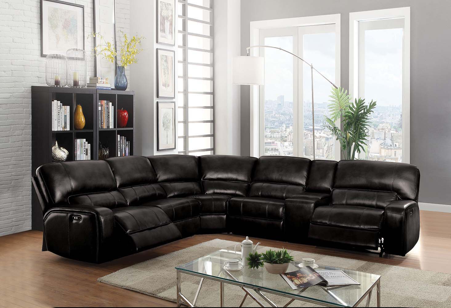 Saul - Power Motion Sectional Sofa - Black - Urban Living Furniture (Los Angeles, CA)