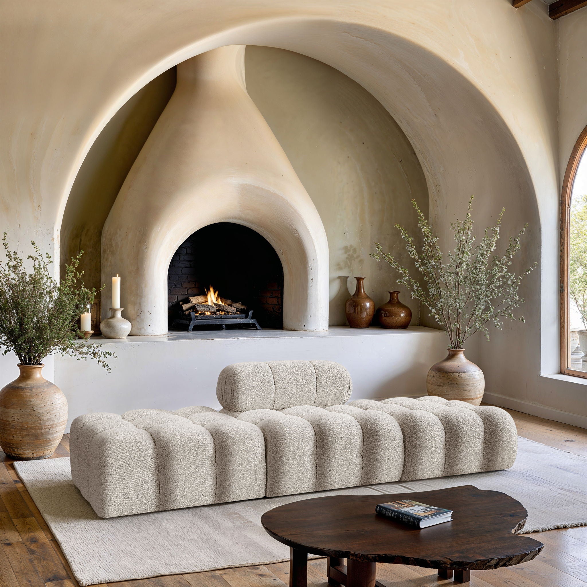 Ames - 3 Piece Boucle Upholstered Modular Sofa With 2 Backless Seats - Urban Living Furniture (Los Angeles, CA)