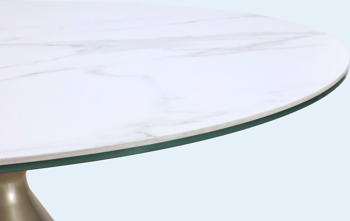 Winston - Stone Top Metal Base Round Dining Table
