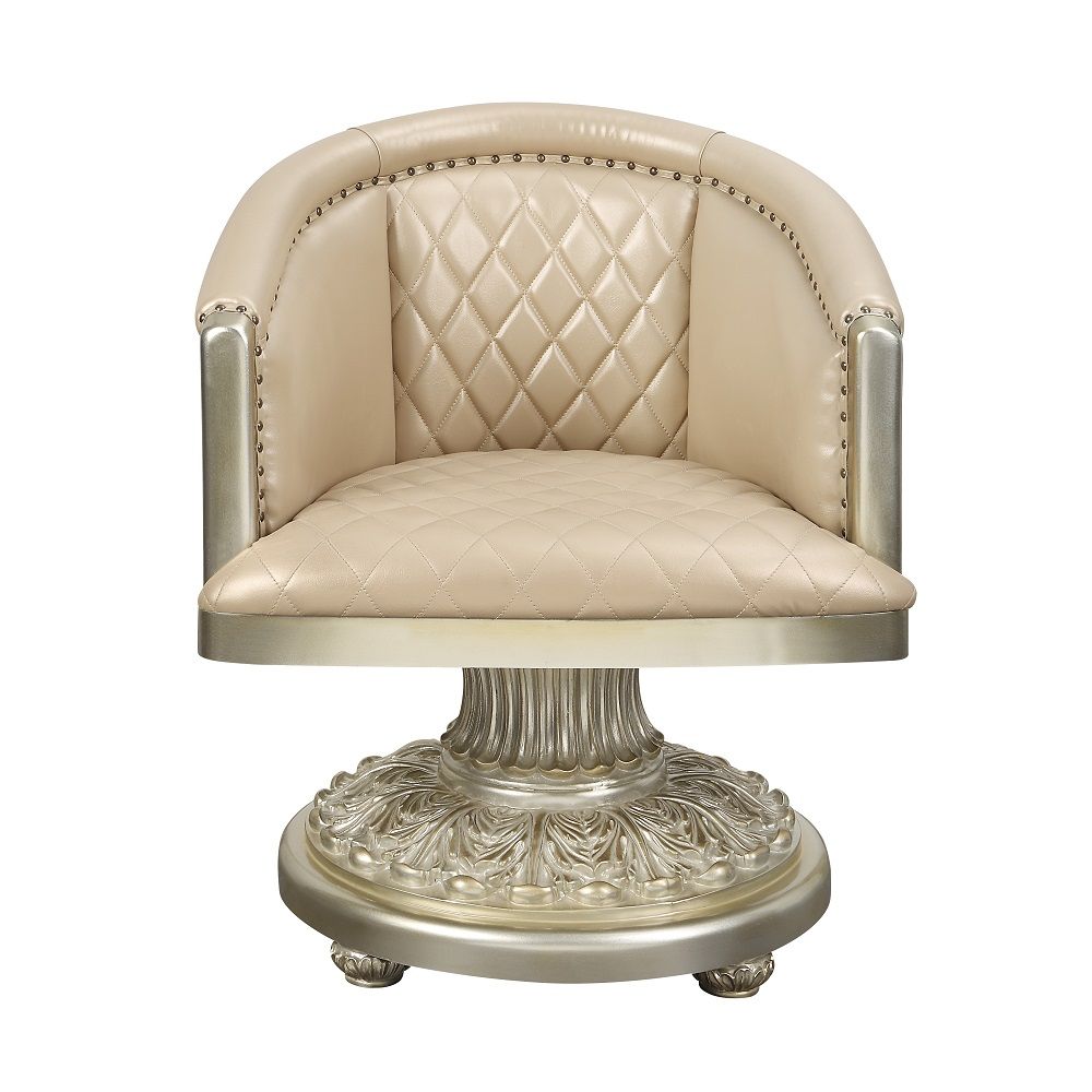 Sorina - Arm Chair - Synthetic Leather & Antique Gold - Urban Living Furniture (Los Angeles, CA)
