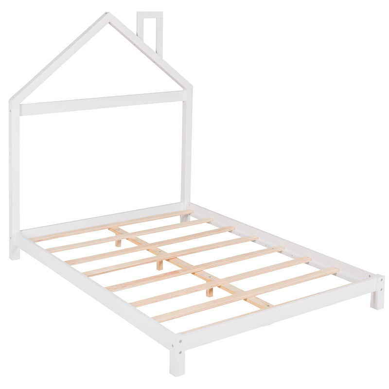 Platform Bed With House Shaped Headboard