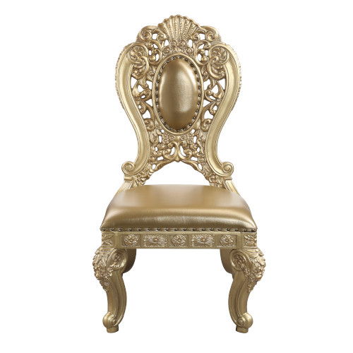 Seville - Side Chair (Set of 2) - Synthetic Leather & Gold - Urban Living Furniture (Los Angeles, CA)