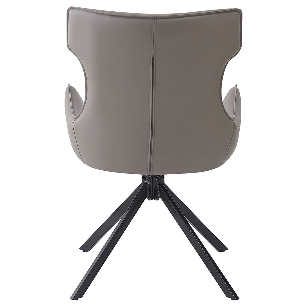 Damita - Camel Synthetic Leather Side Chair With Swivel (Set of 2) - Gray & Black Finsh - Urban Living Furniture (Los Angeles, CA)