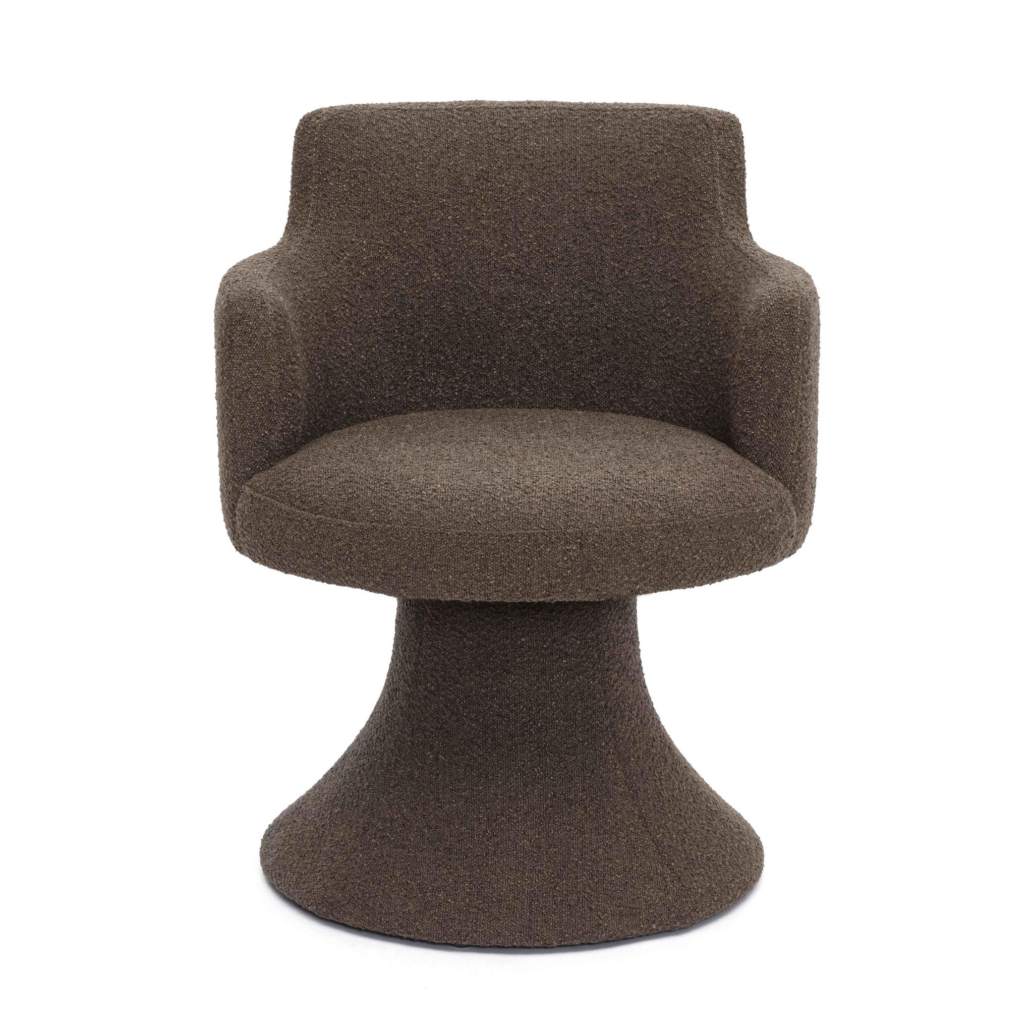 Jeffree - Performance Boucle Swivel Dining Chair - Chocolate Brown - Urban Living Furniture (Los Angeles, CA)