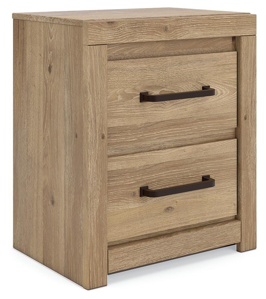 Brozmont - Two Drawer Night Stand - Tan - Urban Living Furniture (Los Angeles, CA)