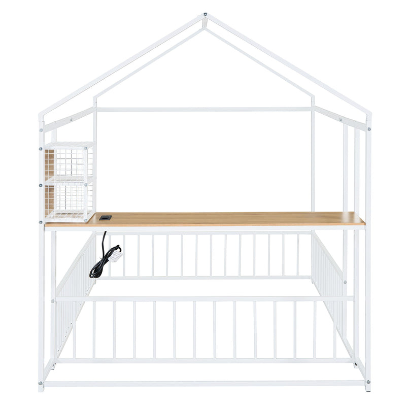 House Frame With Desk, Shelves, Power Outlets And USB Ports