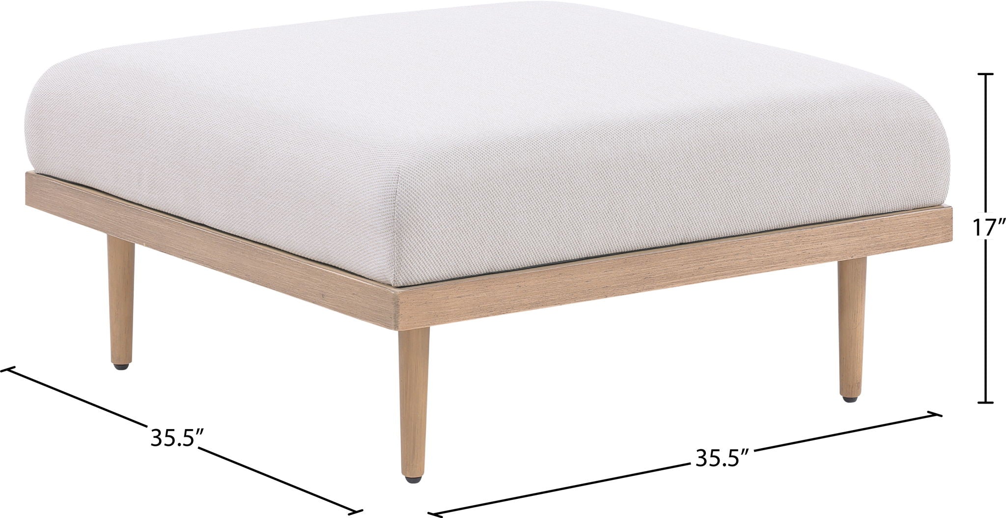 Laguna - Resilient Water Resistant Fabric Upholstered Outdoor Patio Modular Ottoman - Urban Living Furniture (Los Angeles, CA)
