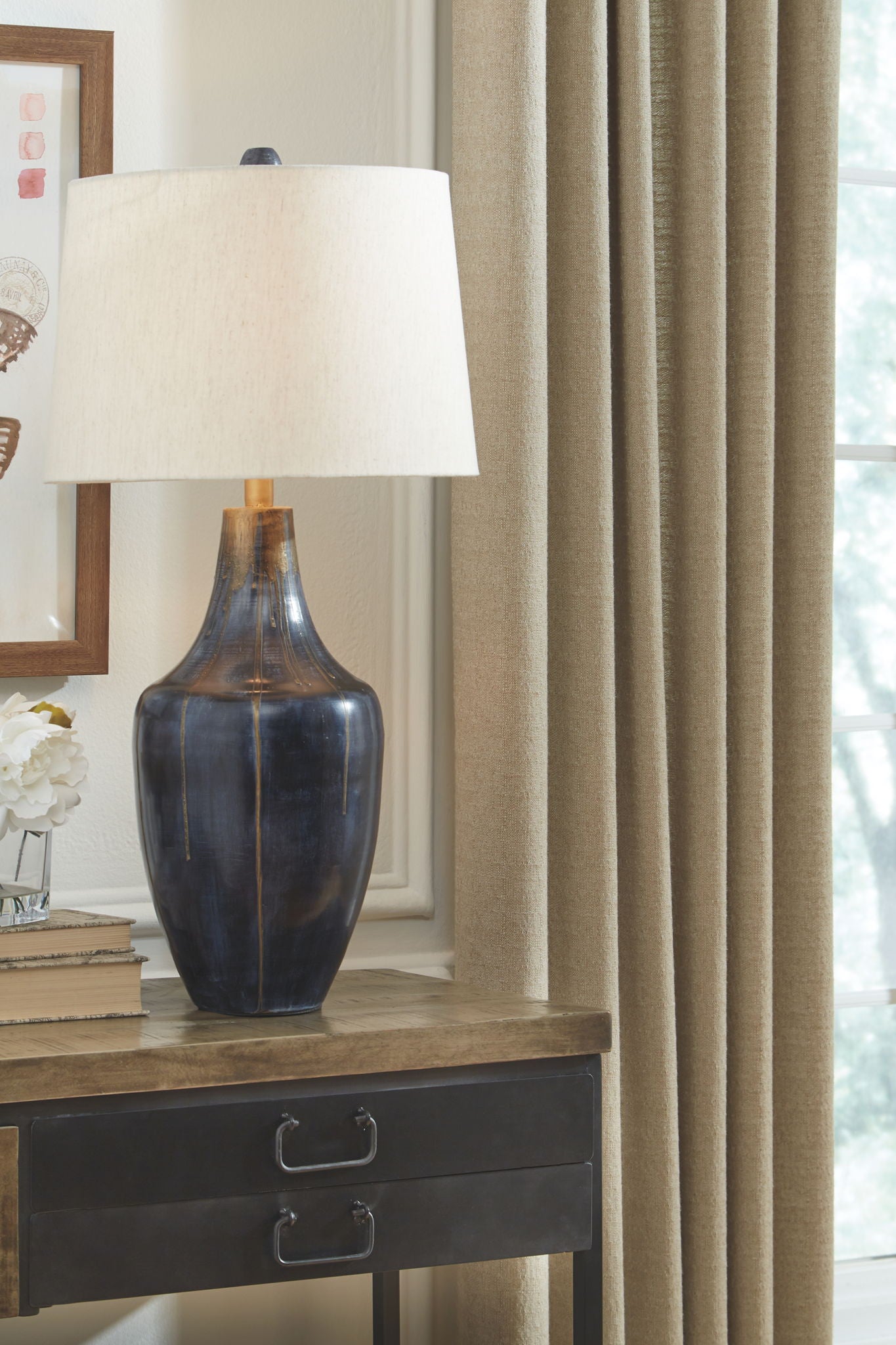 Evania - Indigo - Metal Table Lamp - Urban Living Furniture (Los Angeles, CA)