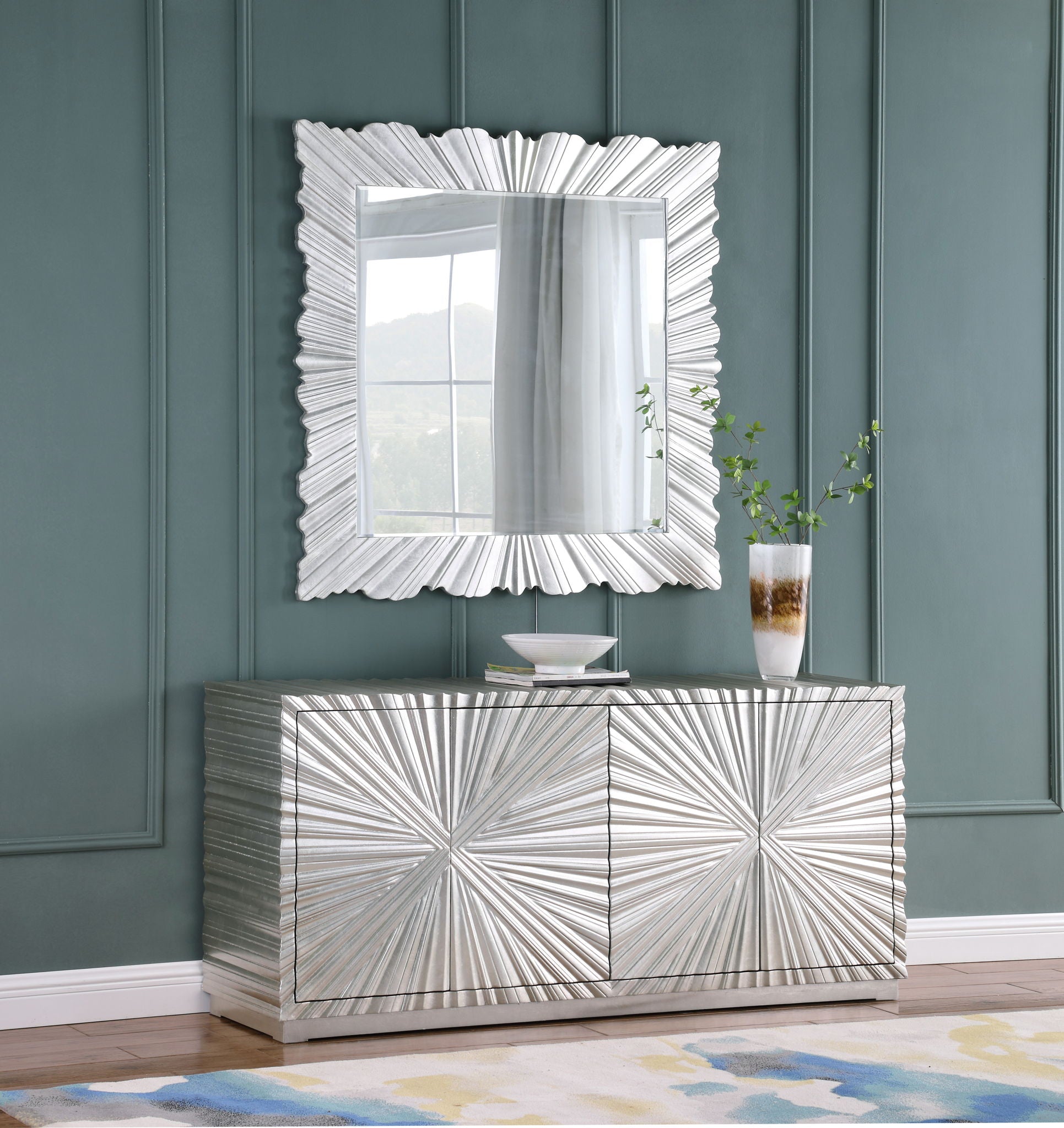 Silverton - Leaf Mirror - Silver - Urban Living Furniture (Los Angeles, CA)