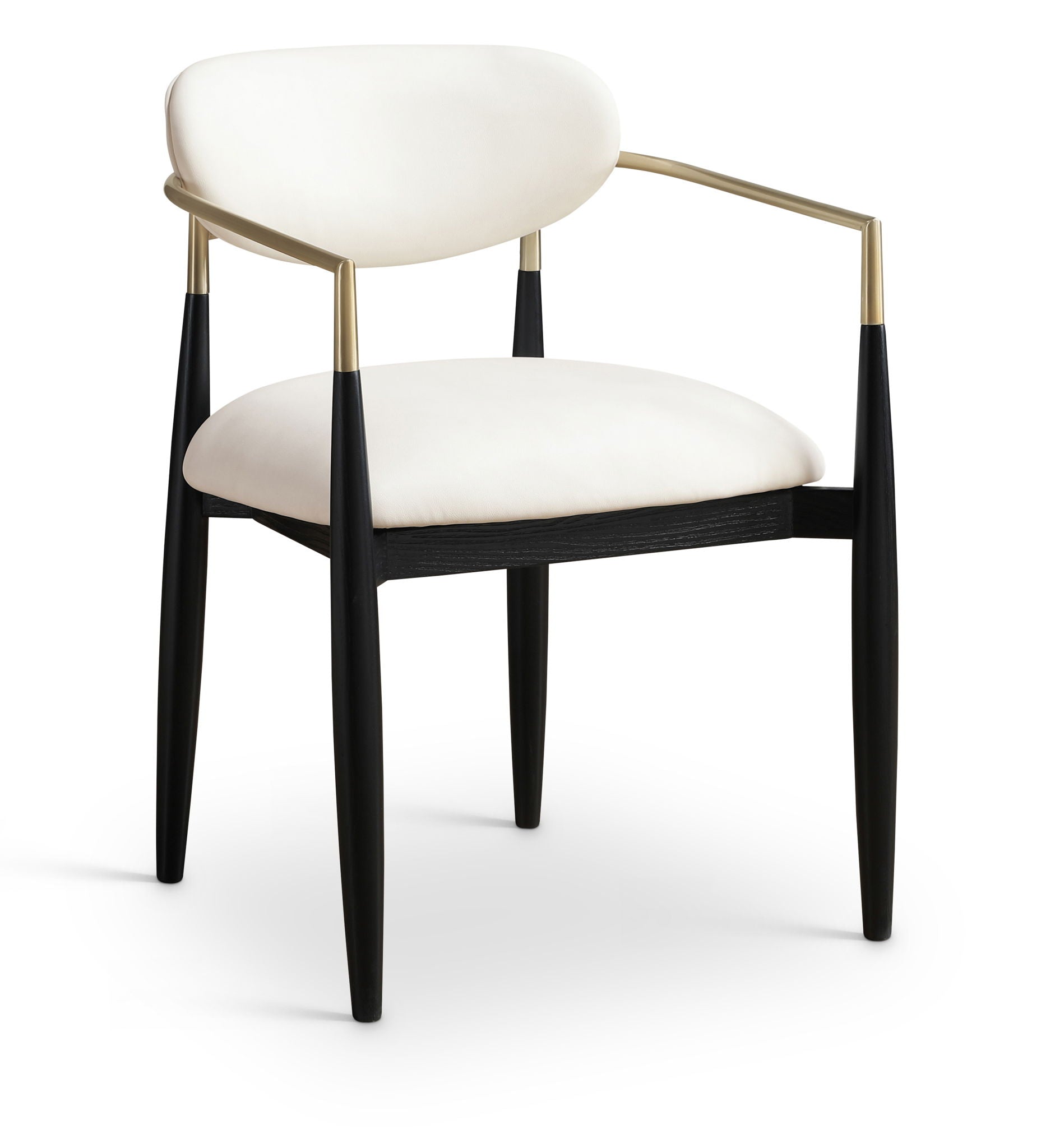 Riccio - Faux Leather Dining Arm Chair (Set of 2) - Black And Gold Frame - Urban Living Furniture (Los Angeles, CA)