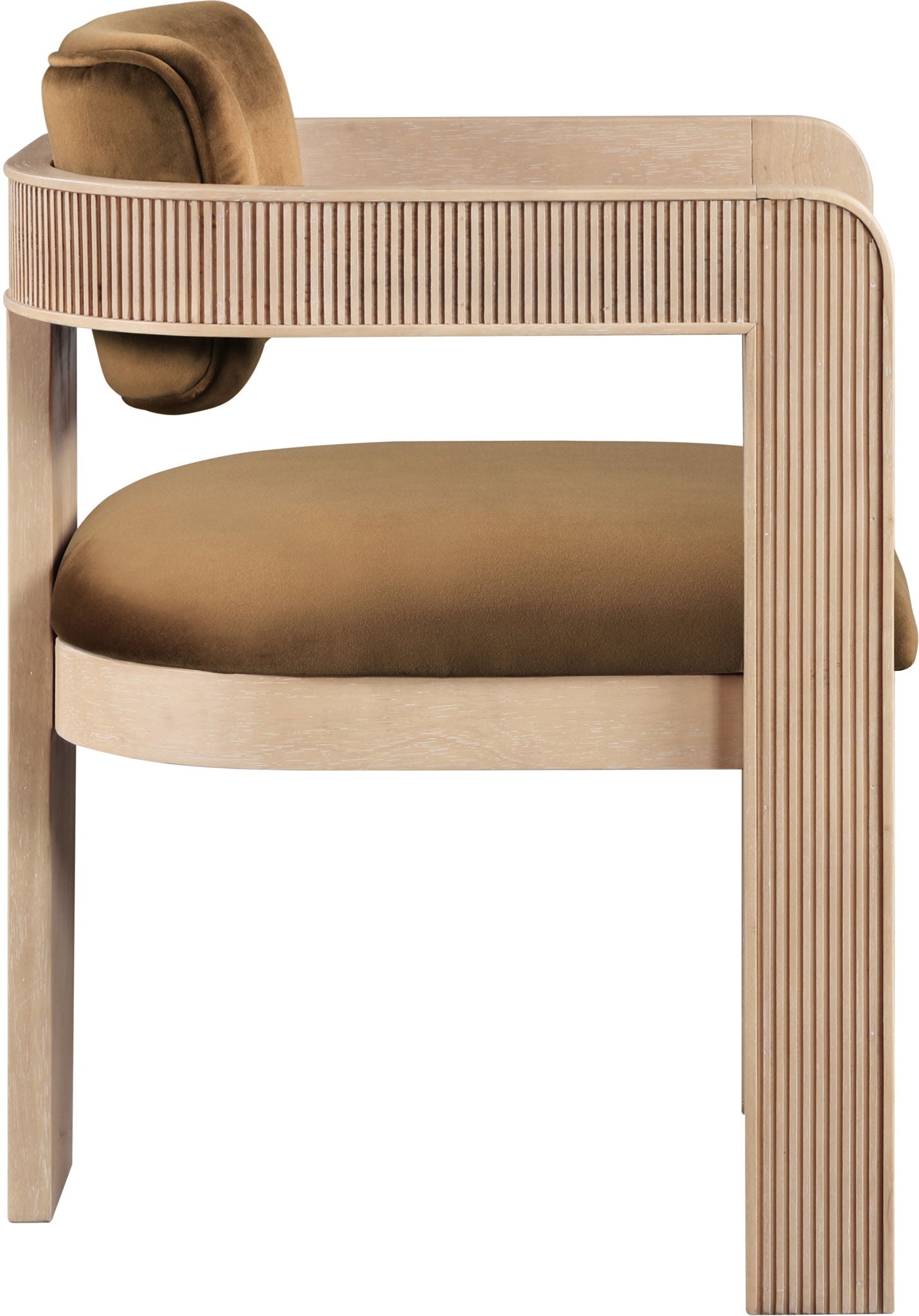 Sacha - Velvet Dining Chair With Natural Base (Set of 2) - Saddle - Urban Living Furniture (Los Angeles, CA)